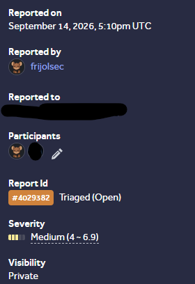 Sebasti16577702's tweet photo. Day 6 on my Road  to 10k bug bounty.       

📥 Reports Submitted:  0      
👮 Triaged: 5     
🆕 New: 0
🪙 Pending Bounty:  2   
💸 Bounty: $0     
🐞Hunted:  3 Hours

Today I didn't find any bugs, I got a duplicate and a triaged for my previous reports, both private programs https://t.co/0dDaJ7wV8j