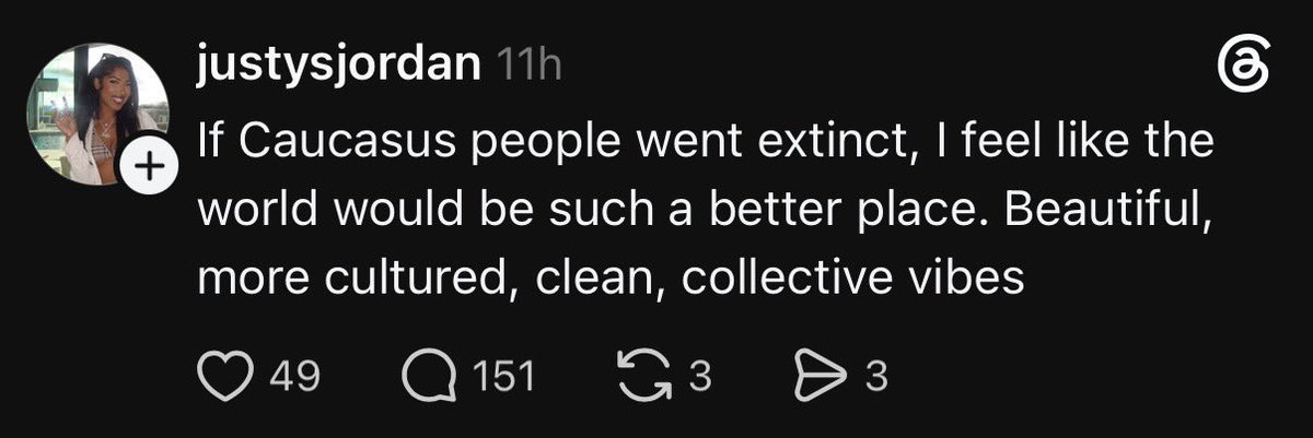 ice_cole_AF's tweet photo. As white people are OBJECTIVE viewed at the top of the sexual market hierarchy, as European culture, hyper-specifically British/American culture is the GLOBAL culture that EVERYONE on Earth assimilates to, as white countries are OBJECTIVELY the cleanest countries, rivaled only by East Asian countries, and as white people are the most open, welcoming, and tolerant race ON THE ENTIRE PLANET, epitomizing the “collective vibe” of literally everyone, even at the DETRIMENT of ourselves.

“Non-whites have no idea how dumb they sound to white people.” - Anon X Philosopher