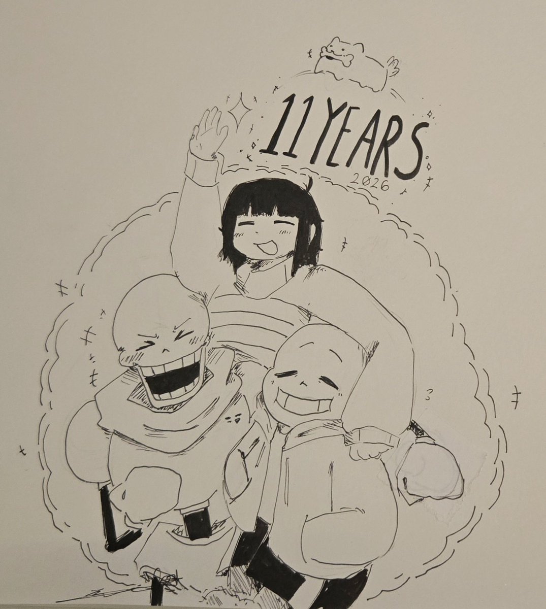 zef_71's tweet photo. #undertale11thanniversary 
quick sketch @ dinner https://t.co/KxdH4LFMDH