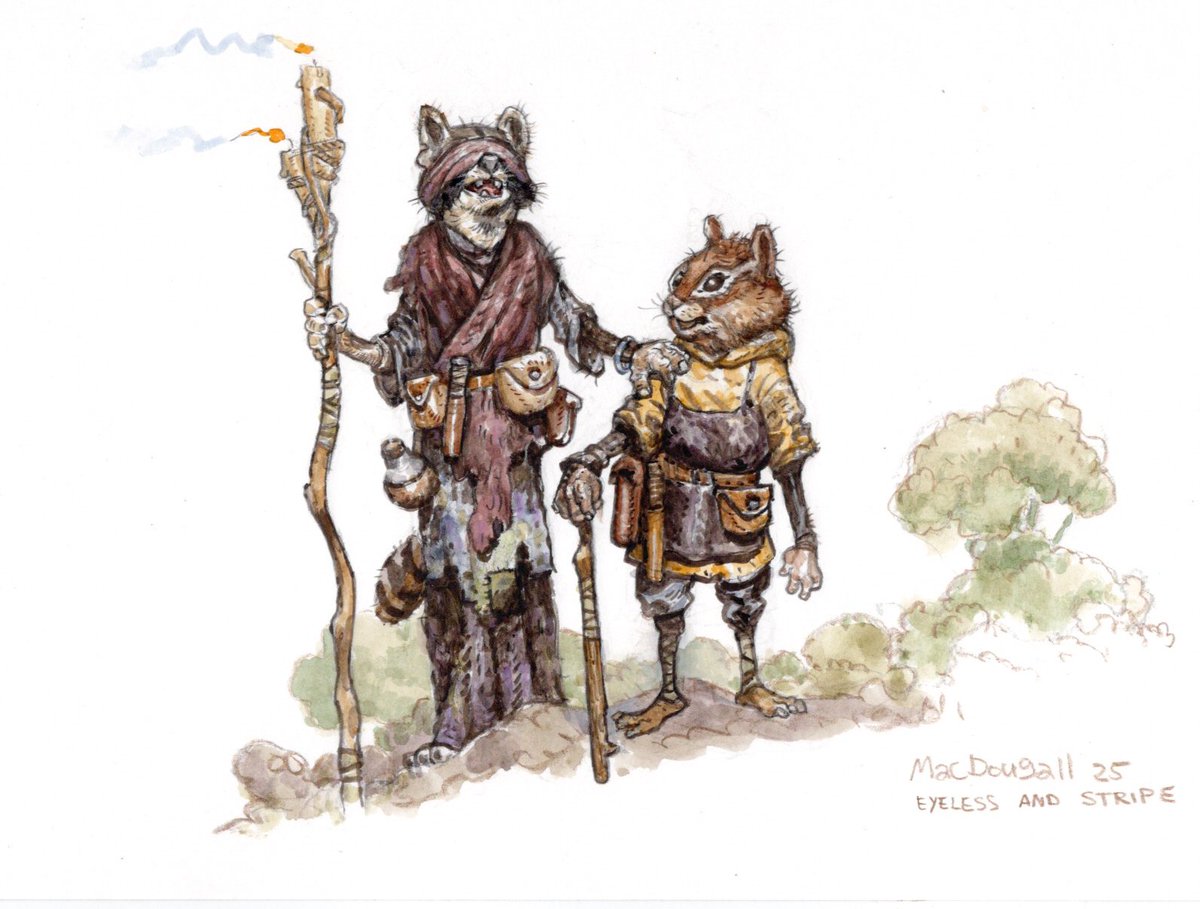 larrymacdougall's tweet photo. Eyeless and Stripe. Character illustration for third Gwelf book. Work continues. Deadline looms. Tally Ho! https://t.co/w2G2KXxPKg