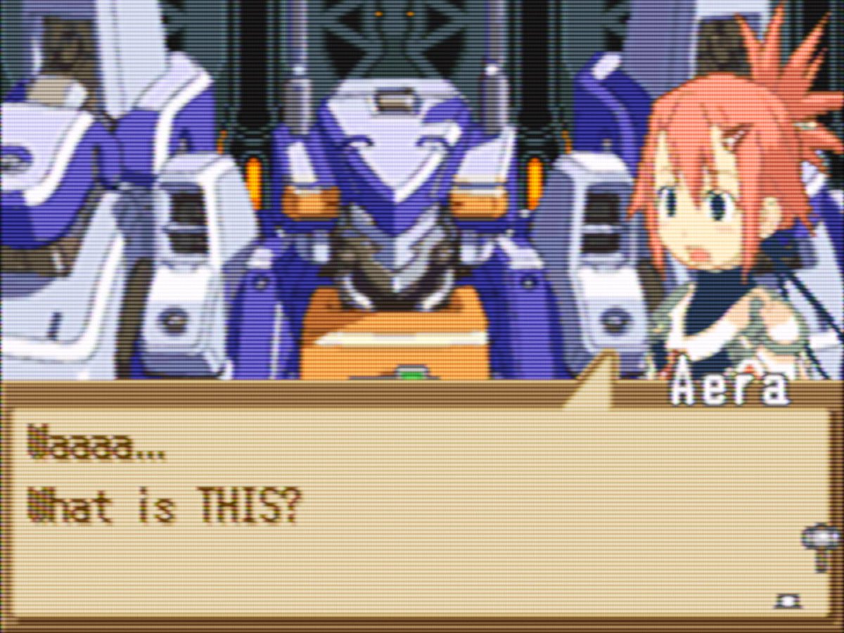 Creseki's tweet photo. JRPGs will have you craft and collect swords with mecha jumpscares 

Nothing ever tops this genre https://t.co/2XD3ncS87I