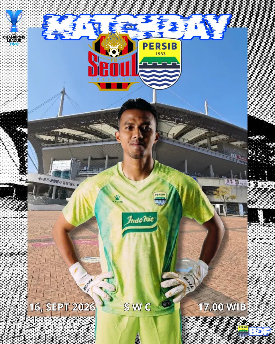 BobotohDefender's tweet photo. MATCHDAY - ACL TWO IS HERE! π
Saatnya kembali berjuang di Asia! ππ₯
π΄FC SEOUL π PERSIB BANDUNGπ΅ Seoul World Cup Stadium Kick Off 17.00 WIB
#PersibDay #Bobotohdefender #ACLTwo #WeArePERSIB https://t.co/JObEZQfuxB