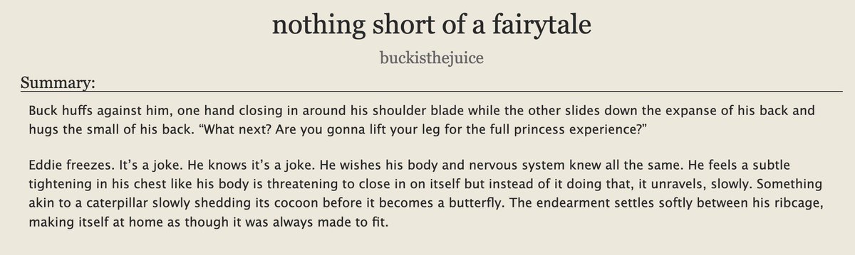 buckisthejuice's tweet photo. nothing short of a fairytale | 3.3k

☀︎ buck calls eddie princess and eddie finds he likes it a lot :)
☀︎ clingy eddie 
☀︎ dry humping &amp; finger sucking
☀︎ my good friend, sub!eddie 
☀︎ #buddie

https://t.co/I5JeGWtsD4 https://t.co/nmyiKldr6V