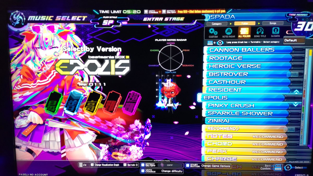 hgw_a_game's tweet photo. #IIDX 34 ZINRAI 遊べなくなった楽曲はロケテ時と同様EPOLISフォルダにあった「ちゅ、多様性。」1曲だけの模様 https://t.co/V6wqyf8oBg