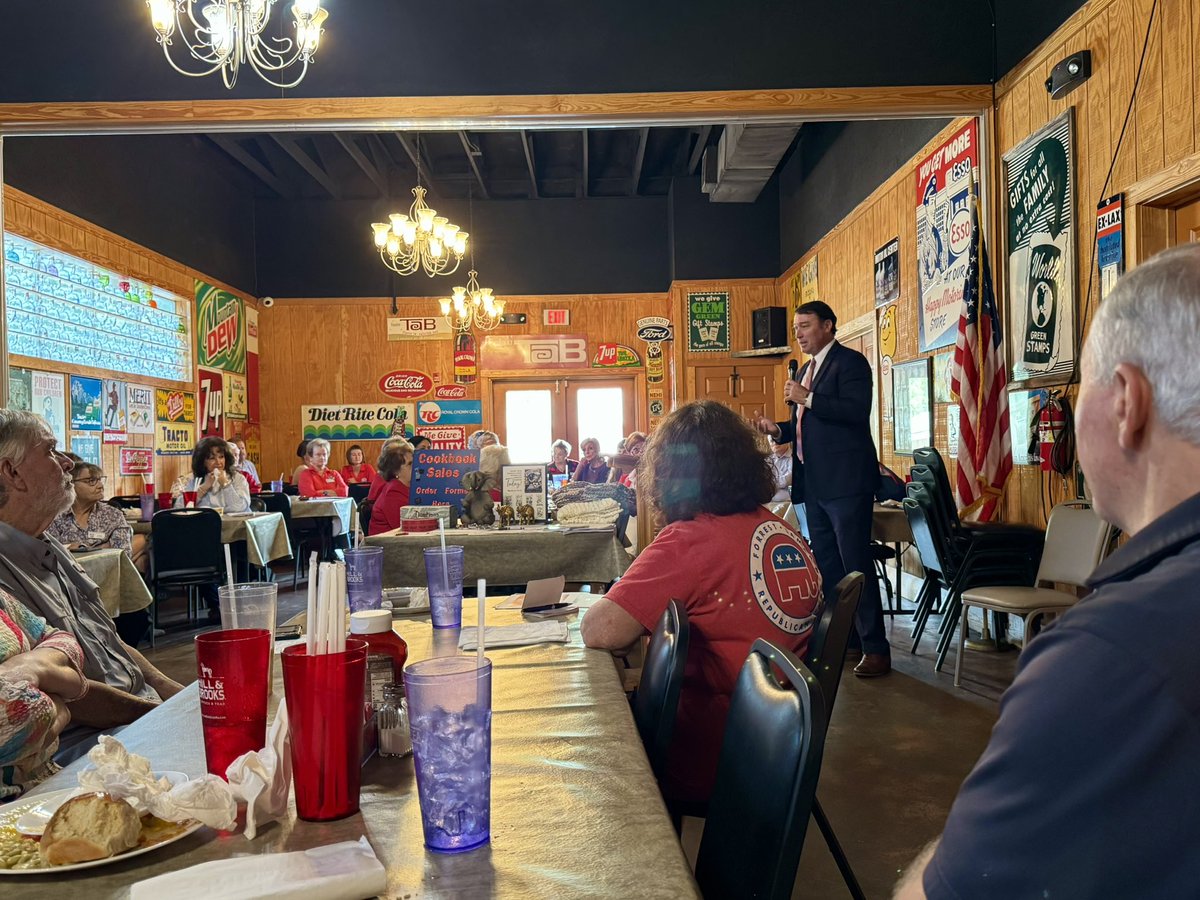 TindellSean's tweet photo. Enjoyed speaking to the Forest Lamar County Republican Women today about my campaign for Attorney General, the importance of strong leadership, and the future of our state. I’m grateful for the warm welcome and the opportunity to share why I’m running and my commitment to keeping Mississippi a safe place to live, work, and raise a family.

Grateful my wife, Claire, was able to join me today and for her support every step of the way! And a special thank you to Sheriff Sims for stopping by joining us!

#TeamTindell