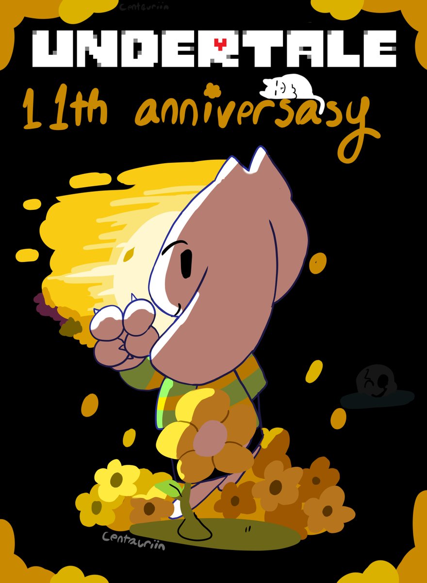 Centauriin's tweet photo. happy 11th anniversary UNDERTALE !!!

#UNDERTALE #utdr #undertale11thanniversary https://t.co/AZGPGM0Lxg
