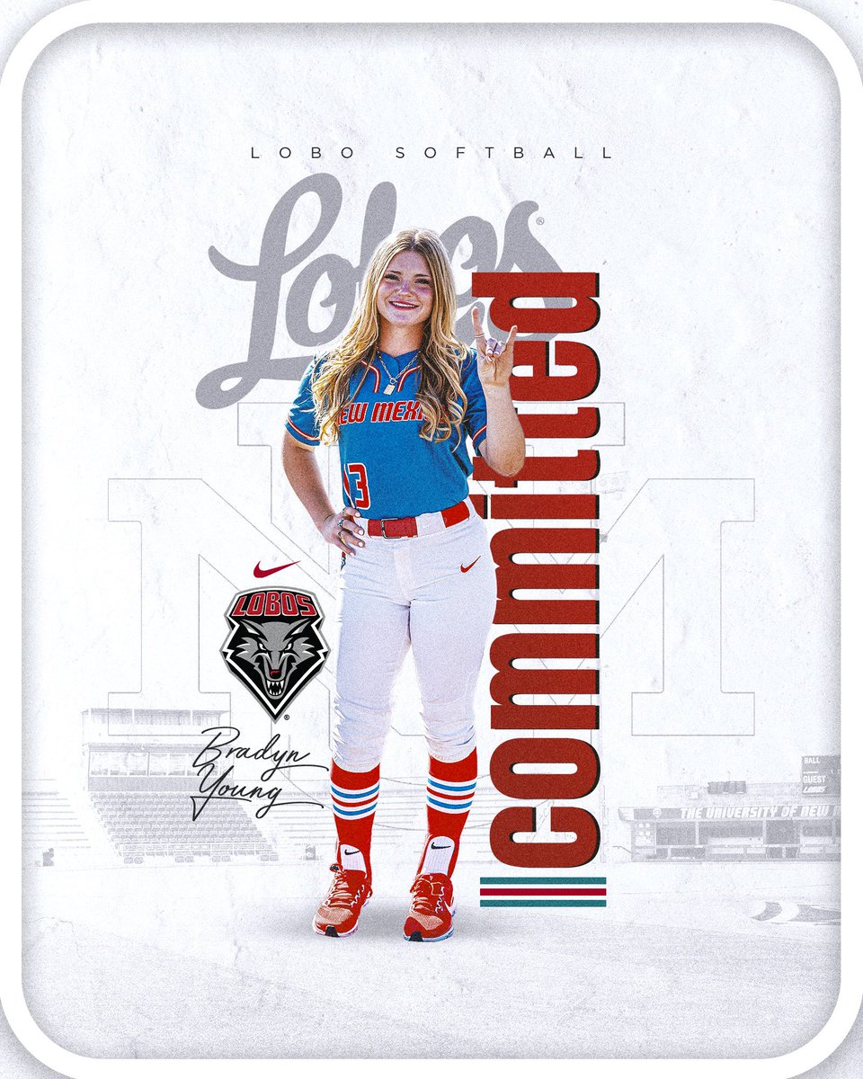 BradynYoung2028's tweet photo. Go Lobos! ❤️🐺
I am SOOO excited to announce my commitment to continue my athletic and academic career at the University of New Mexico!

I am so thankful to the Lord for blessing me with this opportunity and for leading me exactly where I’m meant to be. Thank you so much to my family, who has been there at every single game, through the long road trips, flights, and every exciting moment. I wouldn’t be anywhere near where I am today without the constant love and support that they give me.
Thank you to my lovely friends and teammates for being my backbone and for the relentless encouragement we share with each other.
A HUGE thank you to all of my coaches throughout my career for having faith in me, challenging me, and keeping my love for the game alive. Thank you to Glory, along with Coach Ced, Coach Jimmy, Coach Victor, and Coach Todd, for providing me and my team with the best coaching and unwavering dedication toward our development.
Shoutout to the one and only Coach Armond Hill! You’ve watched me grow as a player and a person since the good ole days. You’ve believed in me more than I can comprehend, and I couldn’t be more thankful for your support!
And another special thanks to Coach Rob! You brought the light back into my 10 year old little eyes and made me truly fall in love with softball.
Thank you to Coach Crabtree and Coach Mo for pushing me every day to become a better player and person, and for giving me the confidence to play.
AND FINALLY, a special thanks to Coach Dickson, Coach Spearman, Coach Rachael, and Coach Ariel for believing in me and welcoming me into the Lobo family! ‼️ #GoLobos 

@cedricc07734293 
@CoachDickson @Coach_Spearman @rach__3 @BallNW_Ariel @UNMLoboSB