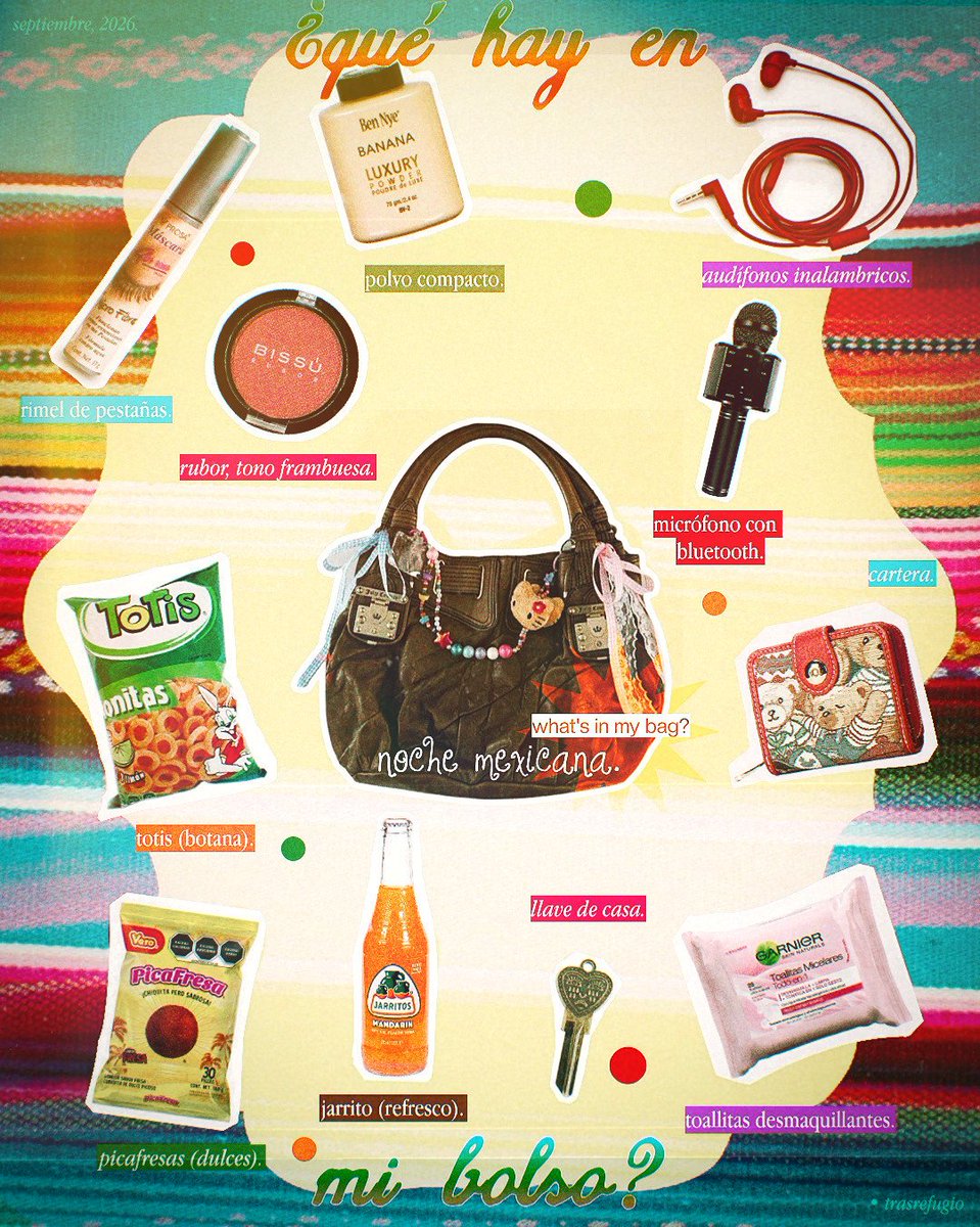 trasrefugio's tweet photo. ꒰͜͡ ୭ ͜͡꒱🦎🌺    ¿qué hay en mi bolso?  (what's   in   my   bag?).  ⠀ ✹    𓊤 𝆬     𝅄      ◌     𝆬      ㅤ https://t.co/3jS1x1nw7d