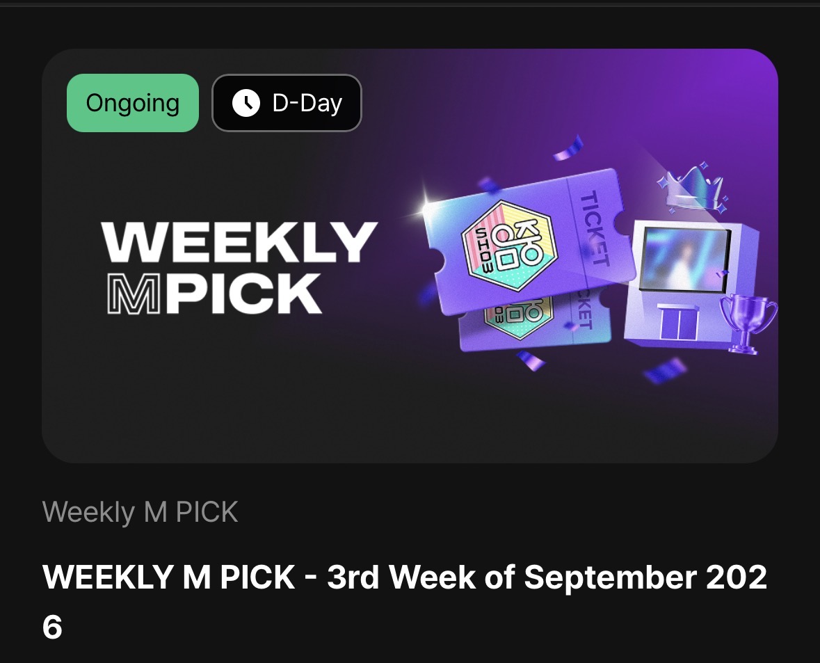 EvanVoting's tweet photo. [🗳️] MUNIVERSE: WEEKLY M PICK 

EVERs, don’t forget to cast your free votes (100 lumys per account) on this poll. 
This will end today 17:00 PM (KST) while we still have time, make more accounts if you can. 

🔗: https://t.co/kM6CKygIbB
🎯: 1st
🎁: MBC Digital Billboards https://t.co/4WSfNCmIbF