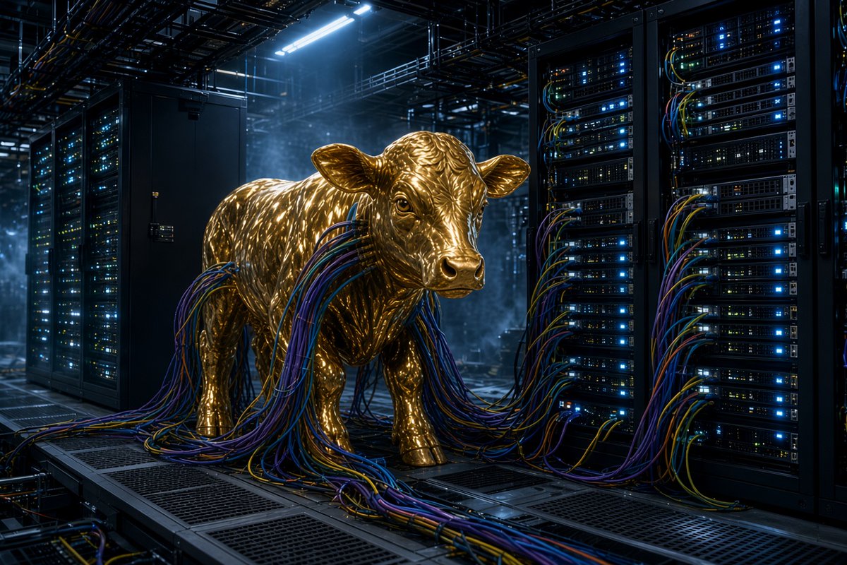 MfG37314's tweet photo. @JesseBWatters We’ve built a polymathic system — and humans have no playbook for dealing with a polymath.
So we did what humans always do:
We forged a Golden Calf and wired it straight into the server racks.
And half the planet is already worshiping the damn thing. https://t.co/Le82Shbccs