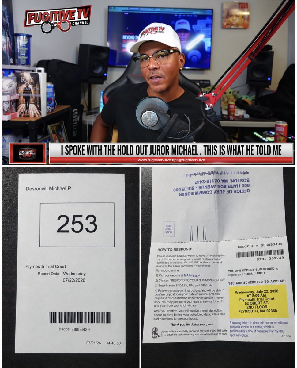 SarahisCensored's tweet photo. 🚨HUGE BREAKING UPDATE - 🚨The holdout juror broke his silence by speaking with an INDEPENDENT JOURNALIST, Fugitive TV Podcast, this evening! 👏👏👏 HERE IS A FULL DETAILED WRITE-UP.

The holdout juror is NOT an immigrant. According to marriage and divorce records, he married a Haitian immigrant. She was illegal. He did not know this when he married her.

He did not show his face. He is keeping to himself since his name was doxxed on X. His life has been threatened, and people have stalked his house. NBC Boston did not give you the full story.

Michael, the juror, is now divorced. He filed for divorce first. The marriage was fraudulent because she was not a citizen. When he did this, everything hit the fan. She didn’t want a divorce. His ex-wife filed a counterclaim a couple of months later. He was denied his divorce petition because she was not an American citizen.

The incident with the nephew - according to the juror, there is a lot of information that many do not know. For example, the nephew is 6-foot-2, and Michael is only 5-foot-7. This obviously does not give anyone the right to hit anyone. But I think it is safe to say that we do not know all of the facts of the matter. Michael stated the truth will come out.

None of this matters when it comes to what happened in the courtroom. He filled out his paperwork appropriately. He did not lie on his paperwork. He was asked if he had ever been arrested, and he checked the box “yes” and afterward had to describe what happened.

He even took the stand, and the prosecutor asked him questions. He was questioned about his past arrest. He was then selected. I would like to make it very clear that this is something that happens with all of the potential jurors present. Which means that the jurors who have already been interviewed could have said this at any point, but they chose to keep that information from the public.

Michael told Fugitive TV that from day one, eight of the jurors automatically wanted to go for not guilty.

The eight jurors were “activists,” according to Michael. He said every day they voted, and the eight who were convinced that she was not guilty were doing their best to convince the other four that she was not guilty.

At the very end, it was him and another juror. She was also voting guilty. At the last minute, she caved. He said he knew she was guilty based on the EVIDENCE.

He was open about what he believed and what he said. He said the other jurors are telling half-truths or just outright lies.

He’s never been convicted of a crime. His past should not matter. He said that the entire time, his ex-wife was just trying to get status and citizenship to live in the U.S.

Michael said that the report on him that went viral, where they said they spoke with his family members, did not report exactly what was actually said. He said that the family members they spoke to were likely family members of his ex-wife, and he does not even speak with them. Therefore, they cannot know what actually happened in the jury room. Who DID NBC Boston speak with? According to Michael, it was not one of his own family members.

Michael stated that he believes he’s being targeted because he is a Republican - a Black Republican with conservative values. He believes that he was on a juror panel with a large number of Democratic voters. And he knows exactly what’s happening right now, and I think that you all do as well.

A Black Republican stood his ground. It is not surprising that he is now being dragged through the mud.

This is a very bad precedent for people who will serve on a jury in the future for a national case. No one wants to do this when, based on their decision that they say is based on the evidence, they are crucified online for their political beliefs. You have all seen it. You have seen the threats that I get on a daily basis. I cannot imagine what this man is going through.

But for now, I stand with the Black conservative Republican juror. 

Link in comments👇