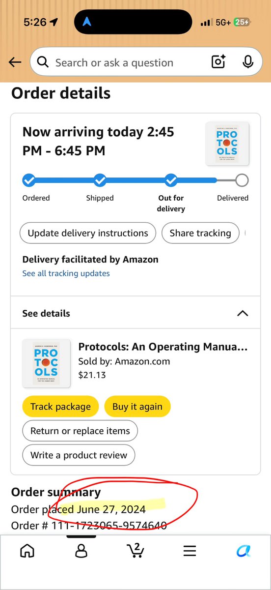 theryangray's tweet photo. Yaaaas!!! Looks like Christmas is arriving two years late this year.  

Preordered @hubermanlab Protocols in June 2024. Out for delivery today.

Better late than never.  Fired up. https://t.co/TSKaw3BXkA
