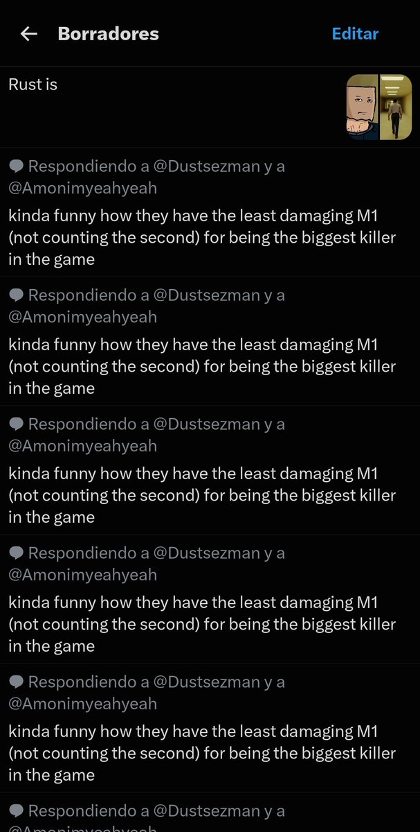 Dustsezman's tweet photo. rust is what https://t.co/Yd4Uw22Oew