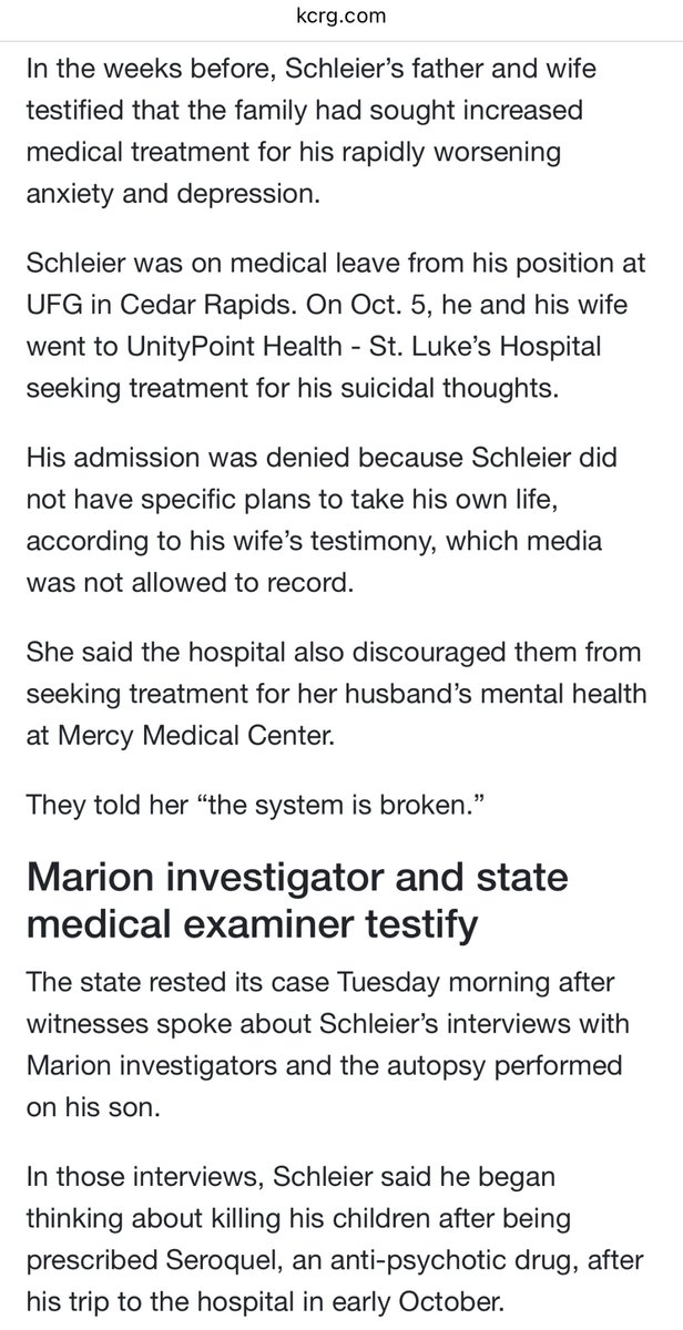 judgejessica_'s tweet photo. Matthew Schleier was found NGRI on August 29th after strangling his son to save him from foodallergies after being prescribed Seroquel. 

He sought help w suicidal thoughts &amp; was turned away for not having a plan. He told his family. 

His story is nearly identical to Lindsey’s. https://t.co/e6I5rTU7Ct