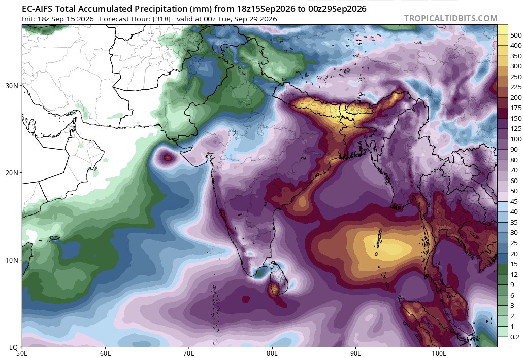 BinodClimate's tweet photo. #TropicalCyclone Watch ⚠️
घुमीफिरी यो चक्रवात नेपालतिरै आउने सम्भावना बढेको देखिन्छ
चारवटै मोडेलले असोज ८–१२ मा नेपालमा भारीदेखि अति भारी वर्षाको संकेत गरेका छन्
अझै पूर्वानुमान निश्चित भइसकेको छैन, तर अहिलेदेखि नै सतर्कता अपनाउनु उचित देखिन्छ
6-hrly &amp; total precip forecast👇 https://t.co/jOpGNNNppd