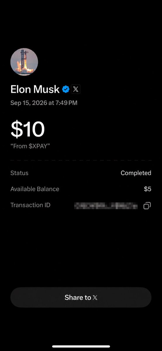 XPayDays's tweet photo. Sent @elonmusk $10

I think I found away to get these transactions and fees out faster. Testing it out. 

Fixing the launch bug. https://t.co/q8NZReDxKu