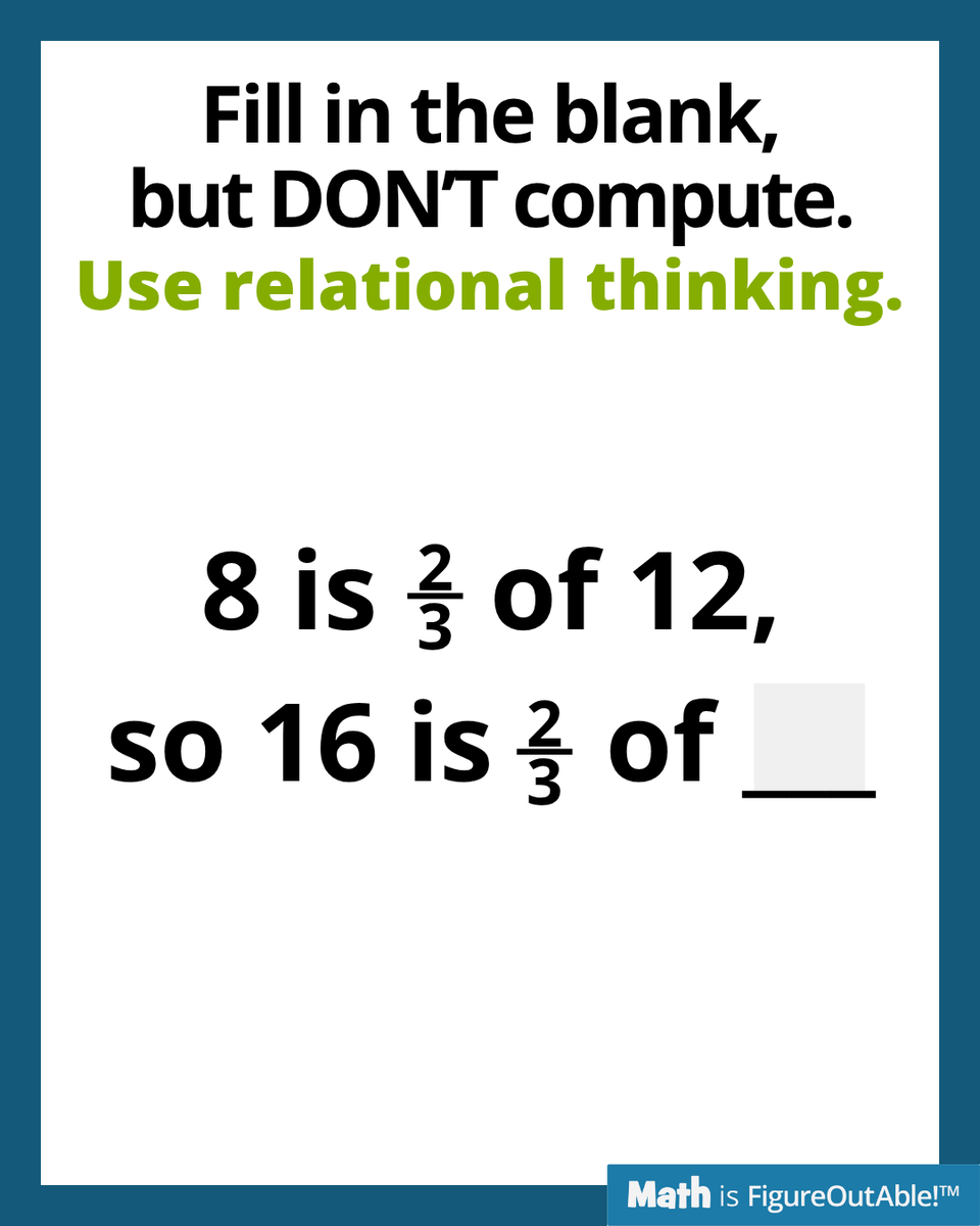 pwharris's tweet photo. #TryThisTuesday
Relational Thinking - using what you know to reason.
How are you thinking about this problem?
Do you like problems like these!!! Join a workshop for MORE: https://t.co/48SnDUM11m
#MathIsFigureOutAble #MTBoS #ITeachMath #MathEd https://t.co/IGY7TjRteF