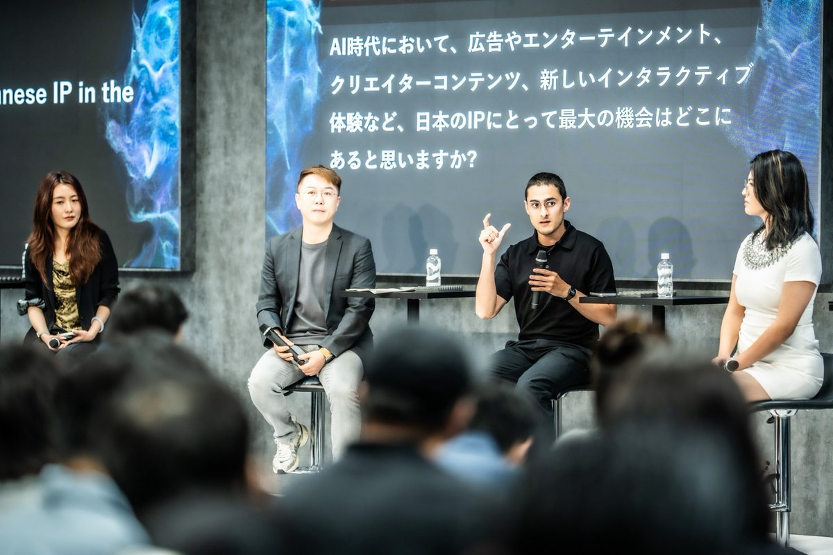 MiniMax_AI's tweet photo. The Japan IP AI Co-Creation Conference, co-hosted by KAGAMI AI and MiniMax, has officially concluded. 🇯🇵 🎉

We brought together more than 150 companies from Japan and the U.S., alongside distinguished guests including AKB48 producer Yasushi Akimoto, KAGAMI AI Chairman Takami Kondo, and KADOKAWA editor and producer Motoi Chujo.

Global AI leaders @runwayml, @higgsfield, @krea_ai, and @HeyGen joined the conversation to explore the future of IP and generative AI.

We unveiled MiniMax H3 IP Edition, bringing the power of MiniMax H3 together with officially licensed Japanese IP for a new generation of AI-powered storytelling.

The conference received extensive coverage from major Japanese media, including a dedicated segment on TV Tokyo's WBS (@wbs_tvtokyo). 

Japanese IP × Global AI. 
A new era begins.