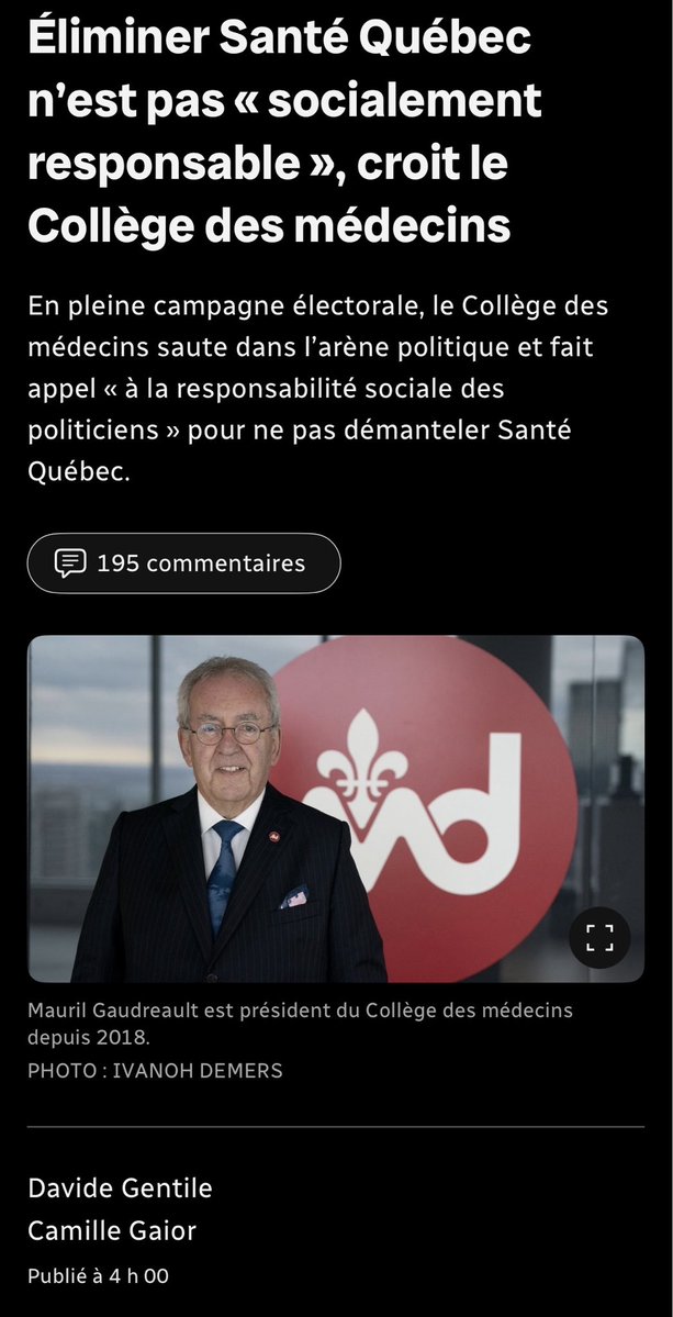 IanLafreniere's tweet photo. Le PQ promet d'abolir Santé Québec…

Ce qu'il ne vous dit pas : abolir Santé Québec, c'est relancer une réforme de structures complète. Des années de réorganisation, d'organigrammes et de postes à repourvoir.

Le Collège des médecins le dit : c'est socialement irresponsable…

La priorité du PQ en santé, c'est de rejouer dans les structures.

La nôtre, ce sont les patients.

#polqc