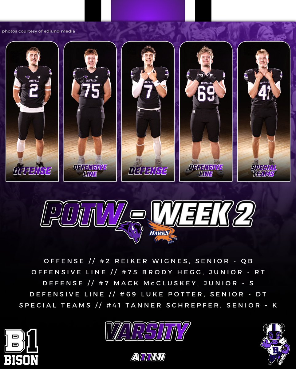 Buffalo: Week 2 - Varsity Players of the Week 🤘