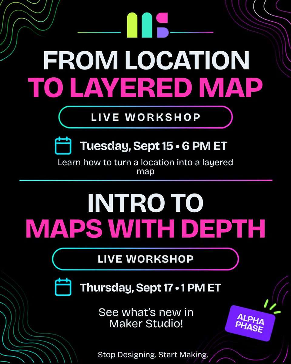 getmakerstudio's tweet photo. Tuesday 9/15 at 6PM ET

Zoom Link: https://t.co/5TZddmRqcD
Meeting ID: 832 7730 9455
Facebook Link: https://t.co/UrqUiyIZi3

Thursday 9/17 at 1PM ET

Zoom Link: https://t.co/v71ThCFZrv
Meeting ID: 869 1418 3245
Facebook Link: https://t.co/qXQ0RZpLFr https://t.co/0F4Pt7VoBn