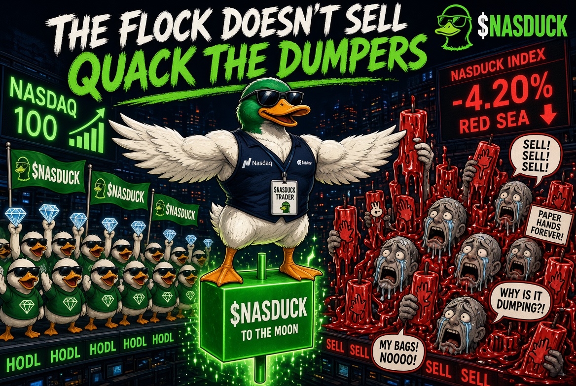 HoldTheFloor's tweet photo. Paper hands sell the story.

The duck protects the flock.

Not today, seller.

Hold the floor.

Reply QUACK.
$NASDUCK #NASDUCK #Nasduck #HoldTheFloor #Solana #memecoin #CTO https://t.co/Fak7Iv949c