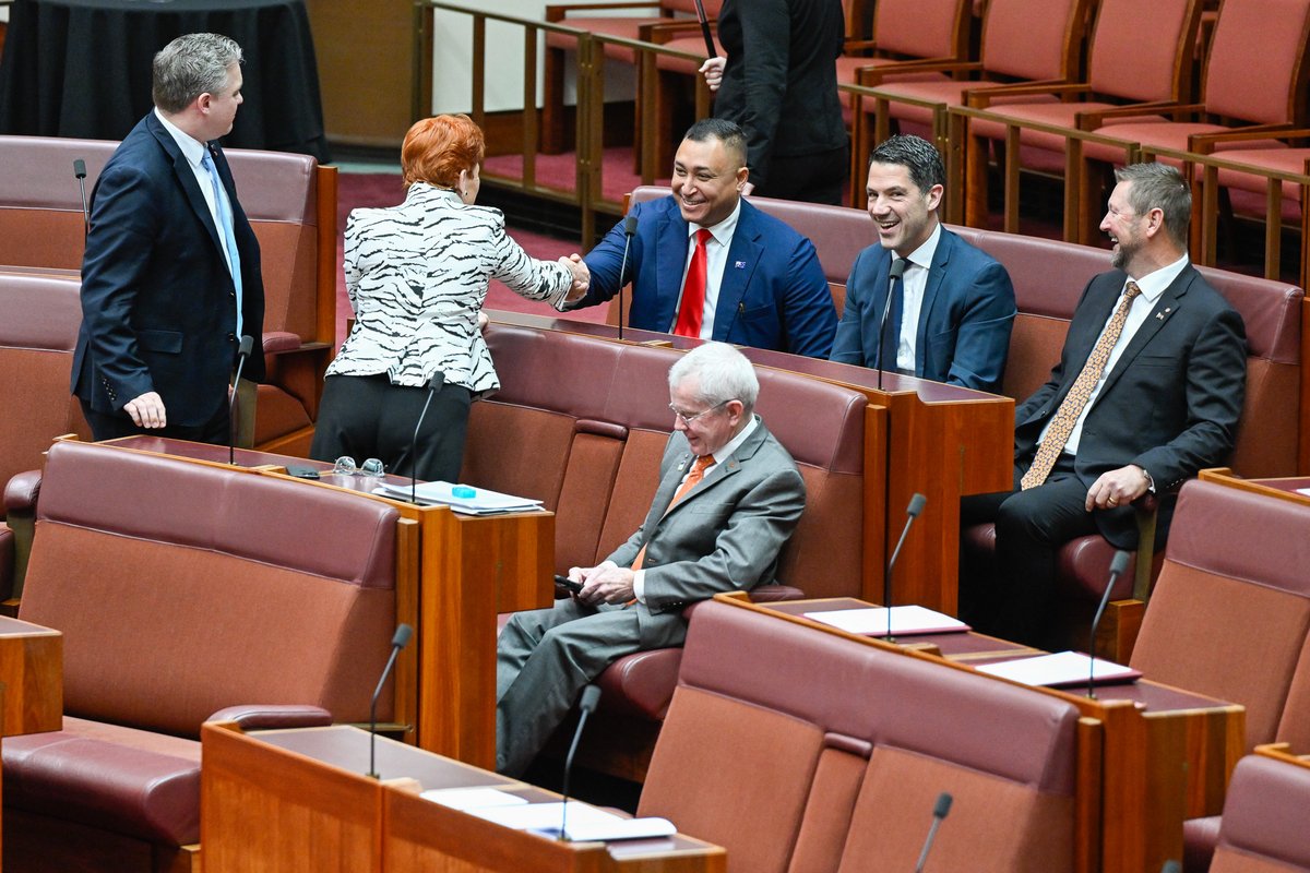 senatorbabet's tweet photo. Today in the Senate we debated the No Jab No Pay Repeal Bill.

As a crossbench Senator, I get one allocated opportunity each year to bring a bill forward for debate. I chose this one. It was originally introduced by Senator Antic in 2025, we had a discussion and decided we would debate it and call for a vote.

Under the current system, if a child does not meet the government’s full vaccination requirements Child Care Subsidy can be stopped and Family Tax Benefit Part A reduced.

For some families, that can mean losing more than $35,000 a year for one child.

Essentially if the bill passed it would have meant that if parents chose not to vaccinate their child, they would not get punished by the government.

Sadly the bill was defeated today. 

I think it was an easy one to support. Whatever your views on vaccination, parents are the ones who should make medical decisions for their children, not bureaucrats, not Canberra, not the government. 

I will upload the speeches later today so you can see what Senators said.

At the next federal election, if you care about parental rights and want the government out of your personal family decisions, vote differently.

Here's a pic from the Senate today, in this picture you can see everyone who supported the bill.

@PaulineHansonOz @SenatorAntic @SenatorWhitten @MRobertsQLD @SenatorSeanBell