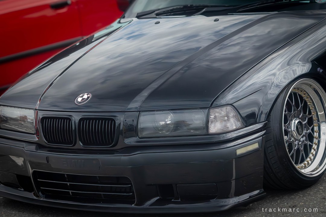 MonroeCalvwb's tweet photo. This black E36 3 Series sits low on BBS wheels at Mondello Park. The stance and tyre fitment suit Bimmerfest perfectly. Would you run this setup on track or keep it for the street? https://t.co/EJGlmPZUvc