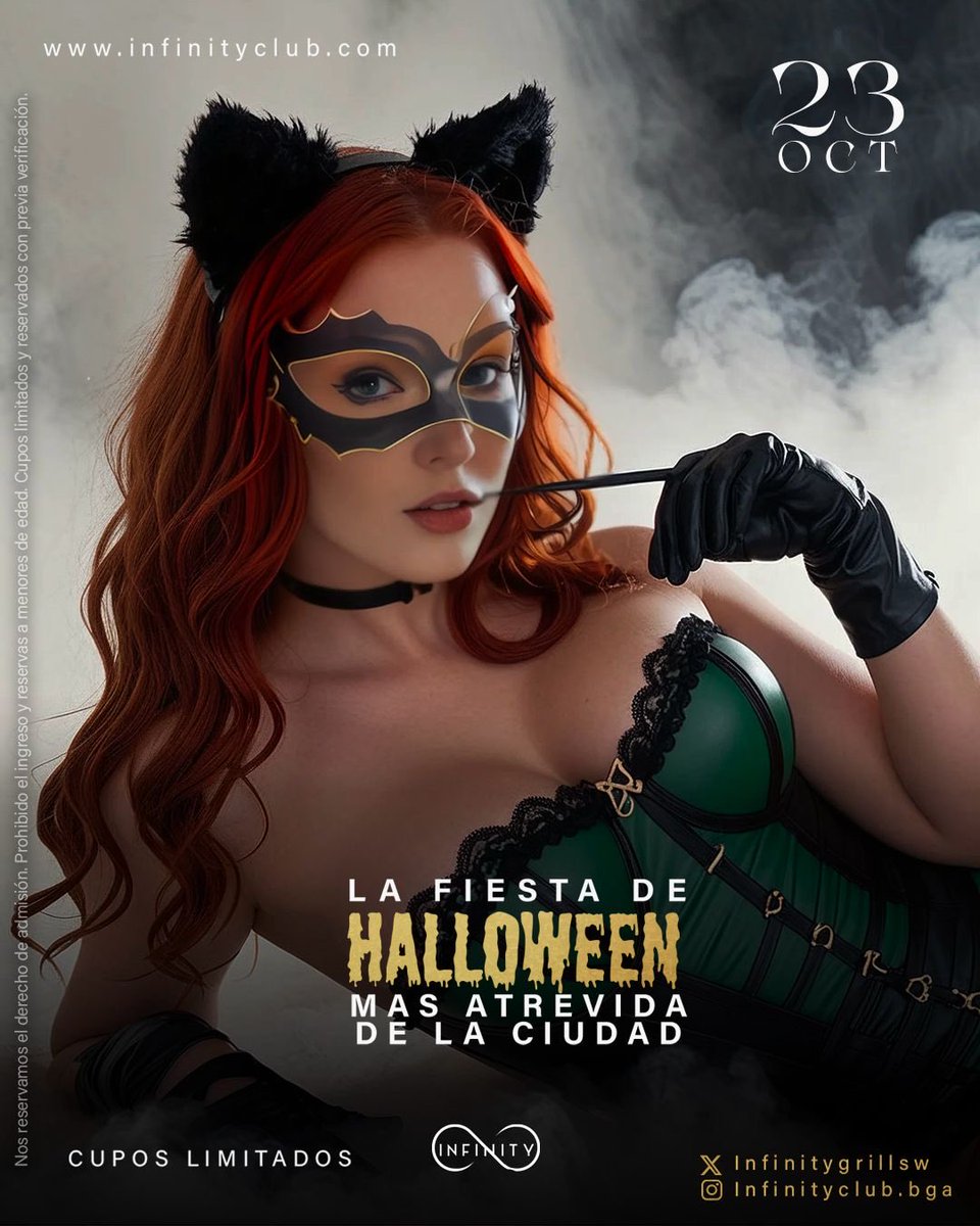infinitygrillsw's tweet photo. HALLOWEEN SWINGER PARTY⚜️🃏

Sé parte de la mejor fiesta de disfraces y vive esta gran experiencia. Una fiesta a otro nivel para disfrutar, conocer y compartir❤️‍🔥

Reserva tu cupo! 📲 3158757875 https://t.co/QBDzk30jFp
