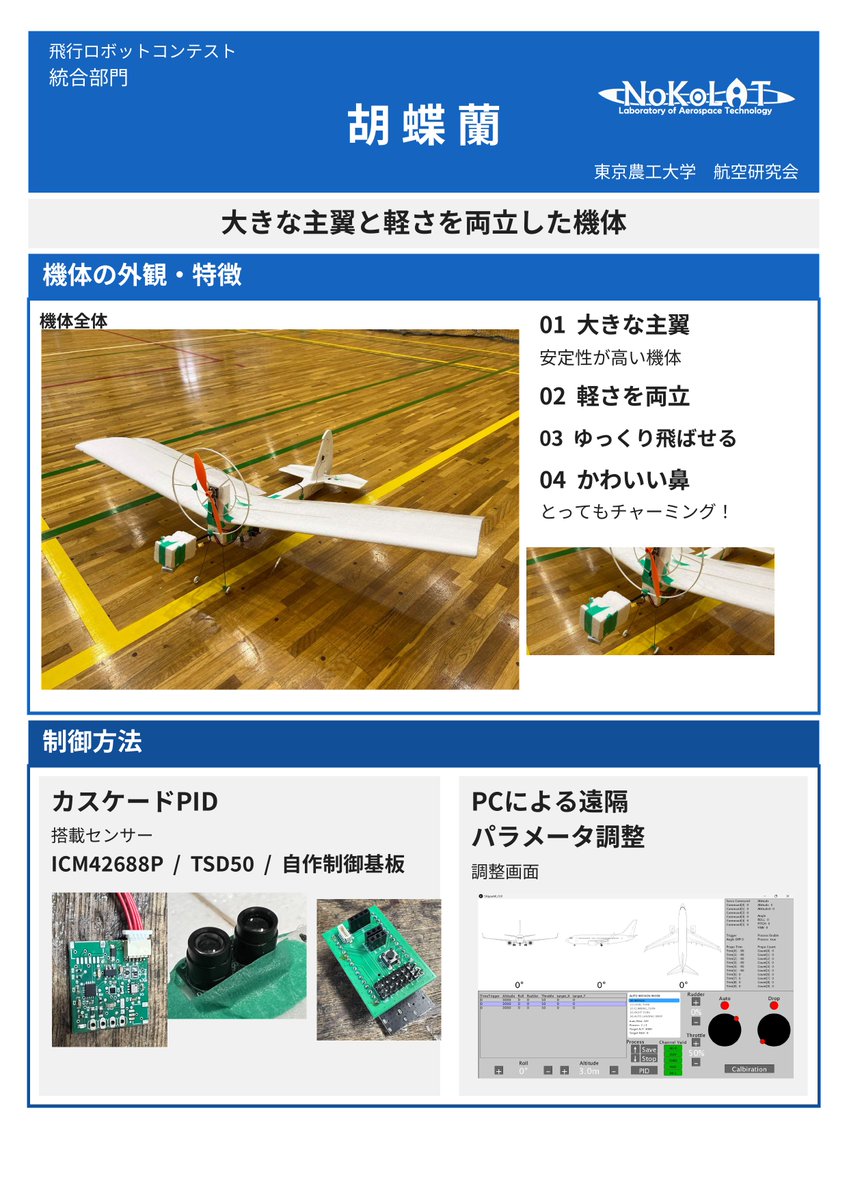 tuatbm's tweet photo. 統合部門に6チーム, ユニークデザイン部門に4チームが出場予定！
今回は「Papillon」「胡蝶蘭」のポスターを公開しました！
ほかのチームも続々とご紹介していきますので、お楽しみに！
#飛行ロボコン #ラジコン飛行機 #rcplane https://t.co/pr4LHgHVXn