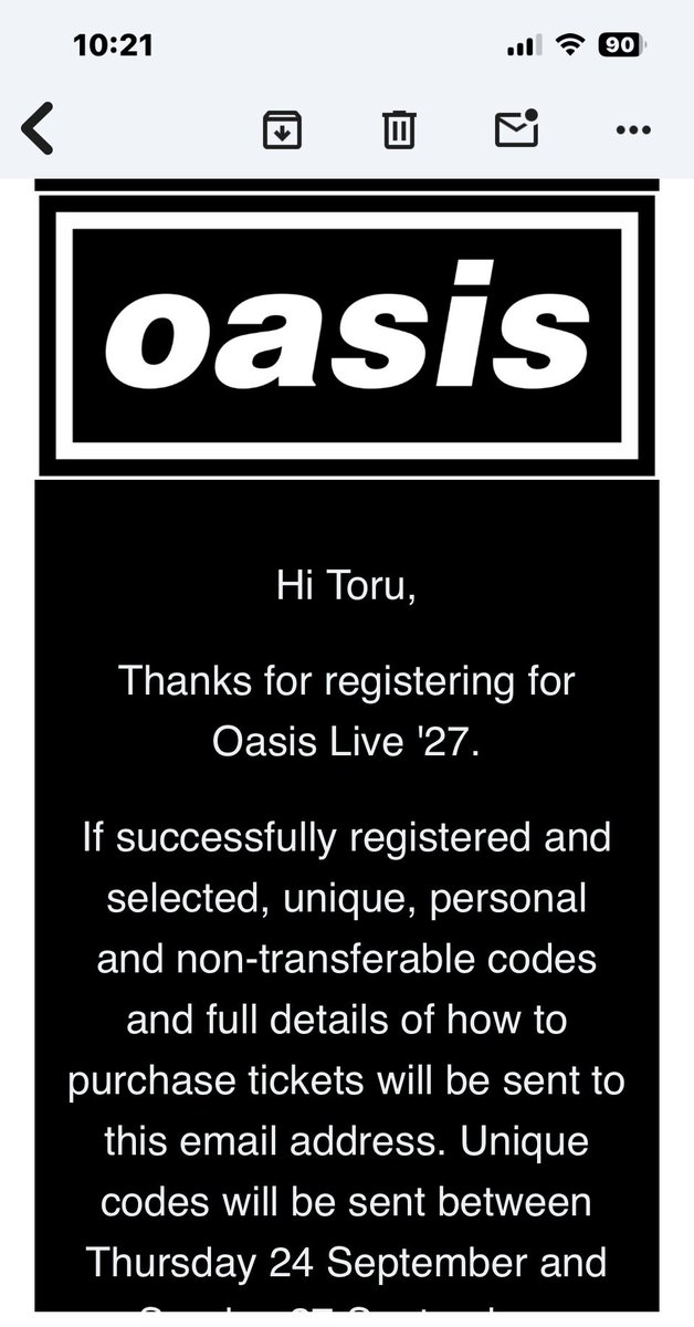 Janglelander's tweet photo. Oasis Live ‘27 に登録した。 https://t.co/Vkr0luoe68