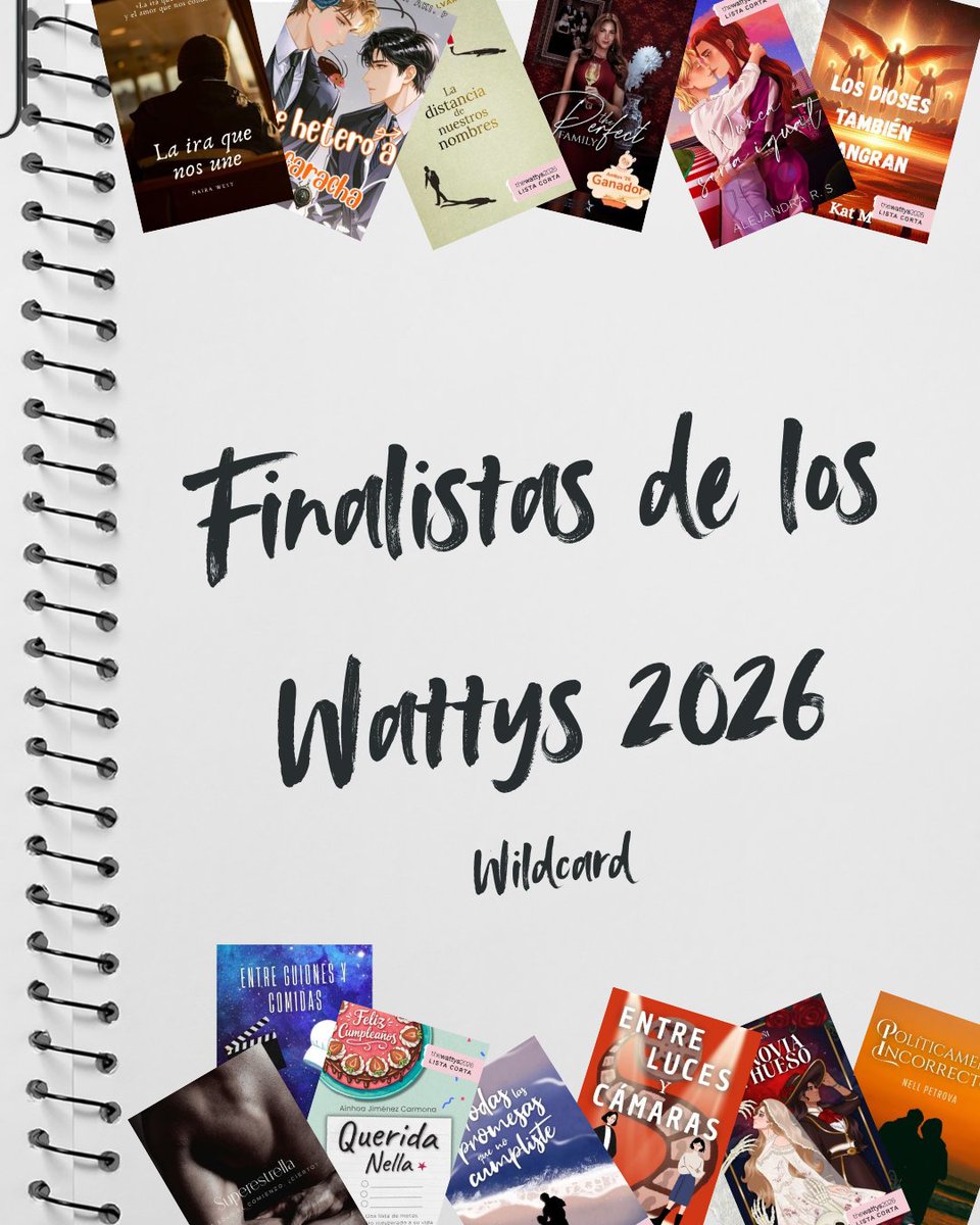 SouvenirDeLibro's tweet photo. Como tradición les traigo a los finalistas de los Wattys 2026.

Parte 1: Wildcard https://t.co/XAqRJhHxWq