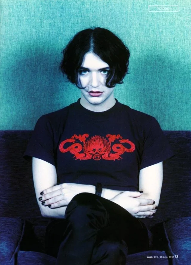 offbeatorbit's tweet photo. Glanced at this and was wondering why 1996 Brian Molko was on the subway https://t.co/FDoGnufgf5