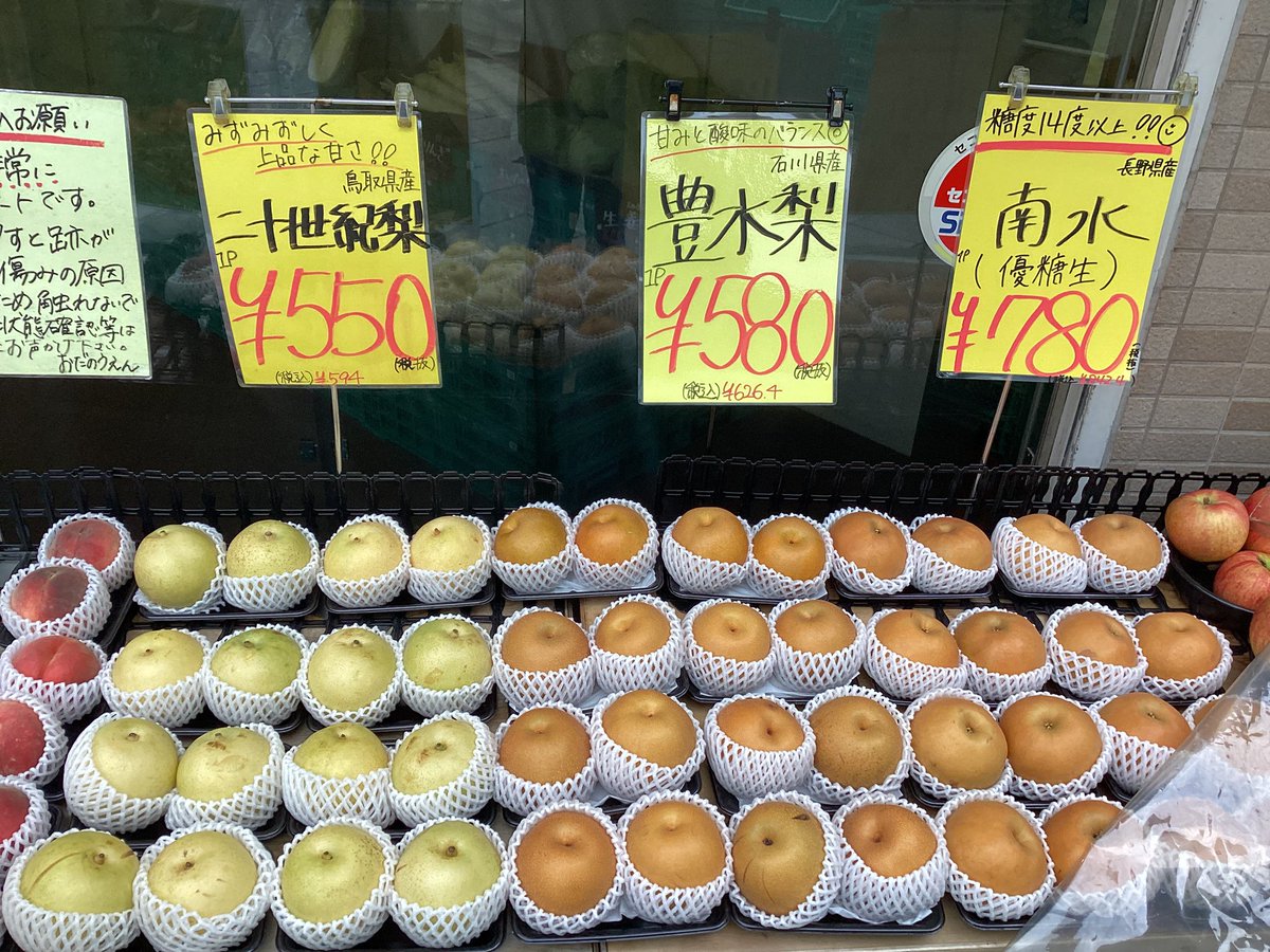 fruitfruit08's tweet photo. こんにちは♪
おだのうえんです🍎

いろんな梨🍐入荷しております‼️

お野菜🥬もたくさんご用意しておりますので、是非ご来店ください😊 https://t.co/QjSljE1ppt