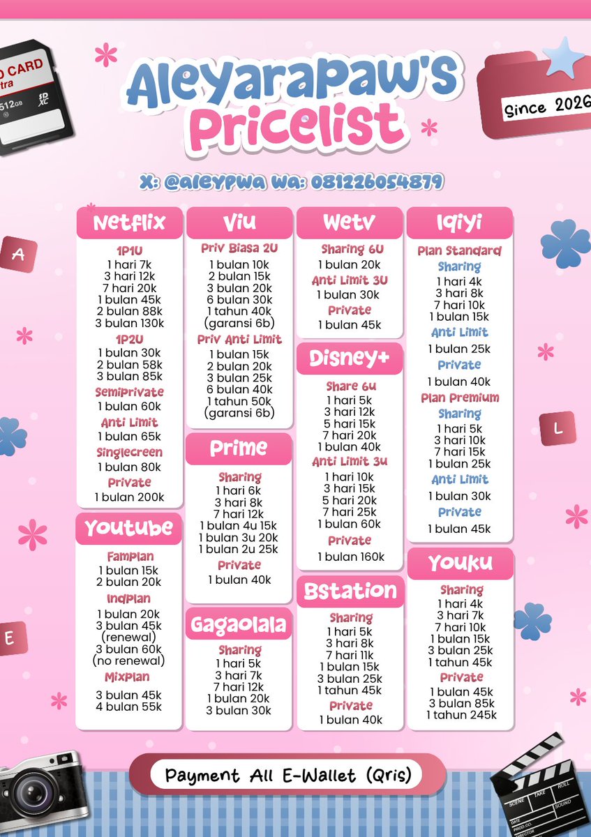 aleywra's tweet photo. ♡︭⠀toko gemas . . ⊹ 🥣☀️  buka untukmu!  ╭╯ 🐈🌸 lengkap dan trusted  ⊹⠀🍀👛 .. യ⠀untuk kamu jajan!⠀𓈒 𓐍 🍭 since 2026 with 420+ proofies ˚◎ 🍦🍮  seller imup bintang lima 𓄲 ⁺ 🎀 mari mampir!

⟡ ⓘ  💌 order : https://t.co/ruNoyiRhOZ
⟡ ⓘ  💬 testi ada di bio https://t.co/SnnSSy2cTP