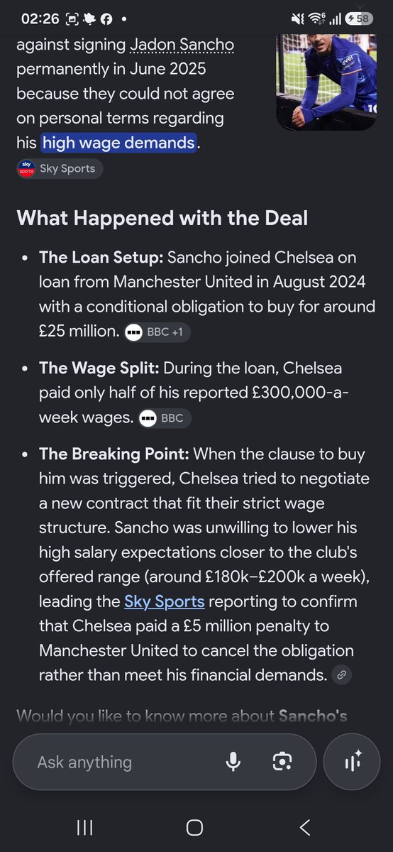 DMorgz06's tweet photo. @TaftyIMUFC @UtdXclusive Played in the champions league before united and last player to make a final. Broke down over wages . Garnacho still playing to flight football https://t.co/1FU1pqeBRP