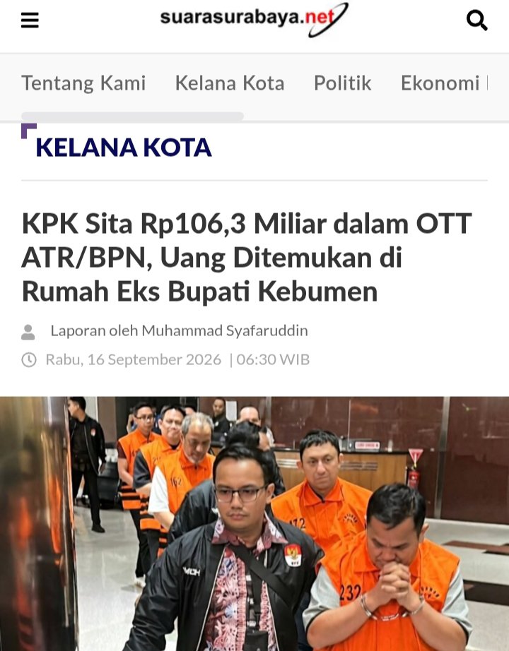 BANGSAygSUJUD's tweet photo. BABAT-BABAT koruptor terus dilakukan...

Ratusan Milyar uang fee, mungkinkah hanya berhenti di level Kepala Kantor dan Dirjen ATR BPN?

Nama Nusron disebut...

Presiden @prabowo memenuhi janjinya MENGGUNDULI koruptor

Akankah para koruptor itu sewa Buser untuk merobohkan Presiden yg sangat berani terhadap mafia dalam ini?

Patut diduga korupsi sudah menjadi penyakit kronis di berbagai kementerian lembaga juga dinas2

Logikanya, mana mungkin 81 merdeka masih banyak rakyat hidup miskin di atas tanah kaya raya bila tidak ada koruptor disegala lini

Yuk, BABAT-BABAT lagi... 😁🇮🇩💪