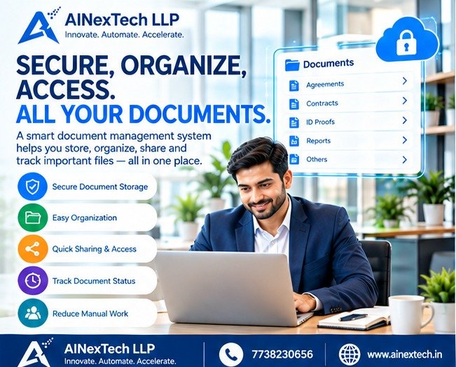ainextechllp's tweet photo. Secure. Organize. Access. 📁
A smart document management system keeps your files safe, organized and accessible — anytime, anywhere.
#AINexTech #DocumentManagement #RealEstate #PropTech #RealEstateAgency #RealEsrateAgent #RentalAgreementAgency https://t.co/hCoKmmxBKl