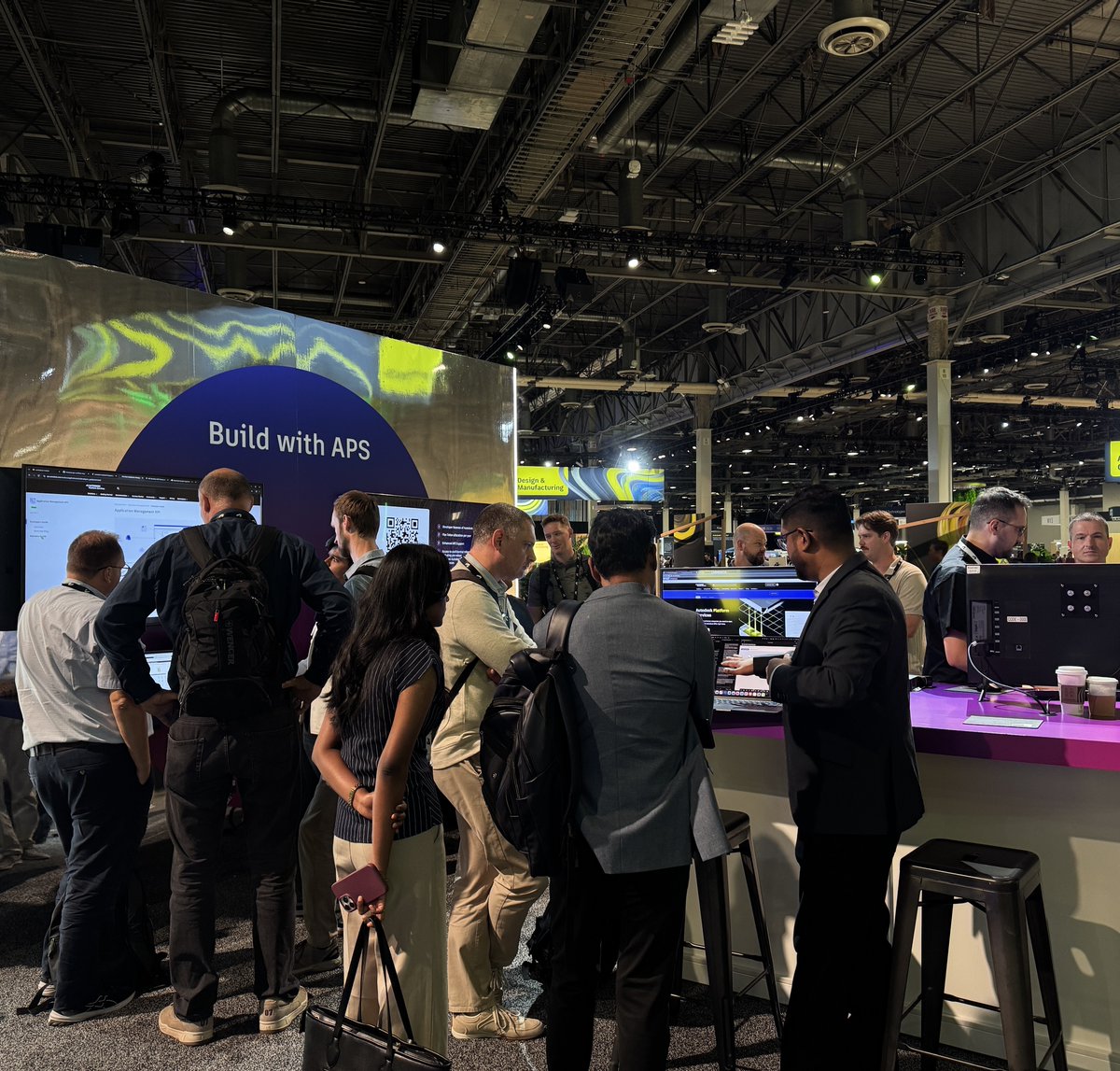AutodeskAPS's tweet photo. Day 1 of #AU2026 is complete, and it delivered on every level. #BUILD: Get hands-on with Fusion Compute MCP + APS Workflow MCP. #BUY: Explore Autodesk-verified solutions, with Kroo + COOLORANGE featured today. Come see what you can build with APS tomorrow! https://t.co/pYC0sR7xhA