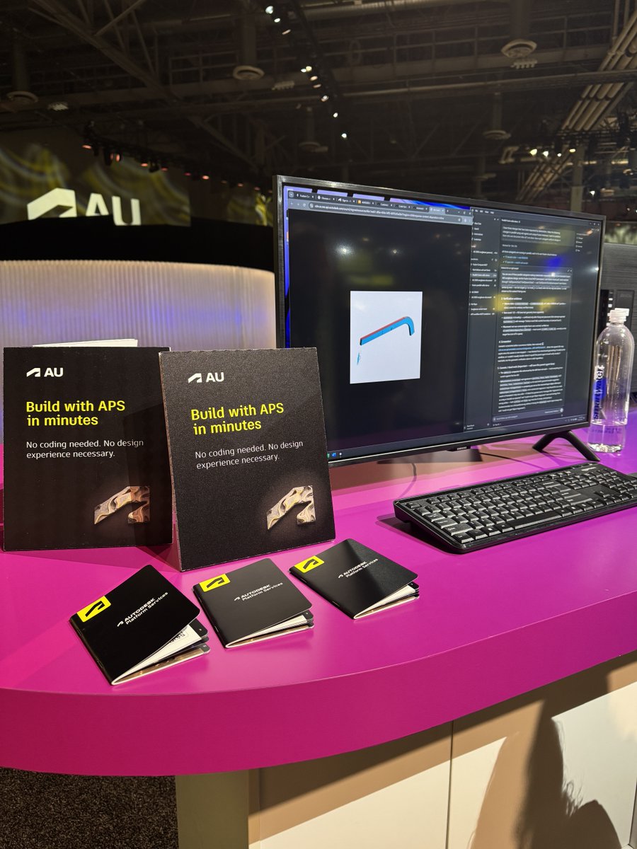 AutodeskAPS's tweet photo. Day 1 of #AU2026 is complete, and it delivered on every level. #BUILD: Get hands-on with Fusion Compute MCP + APS Workflow MCP. #BUY: Explore Autodesk-verified solutions, with Kroo + COOLORANGE featured today. Come see what you can build with APS tomorrow! https://t.co/pYC0sR7xhA