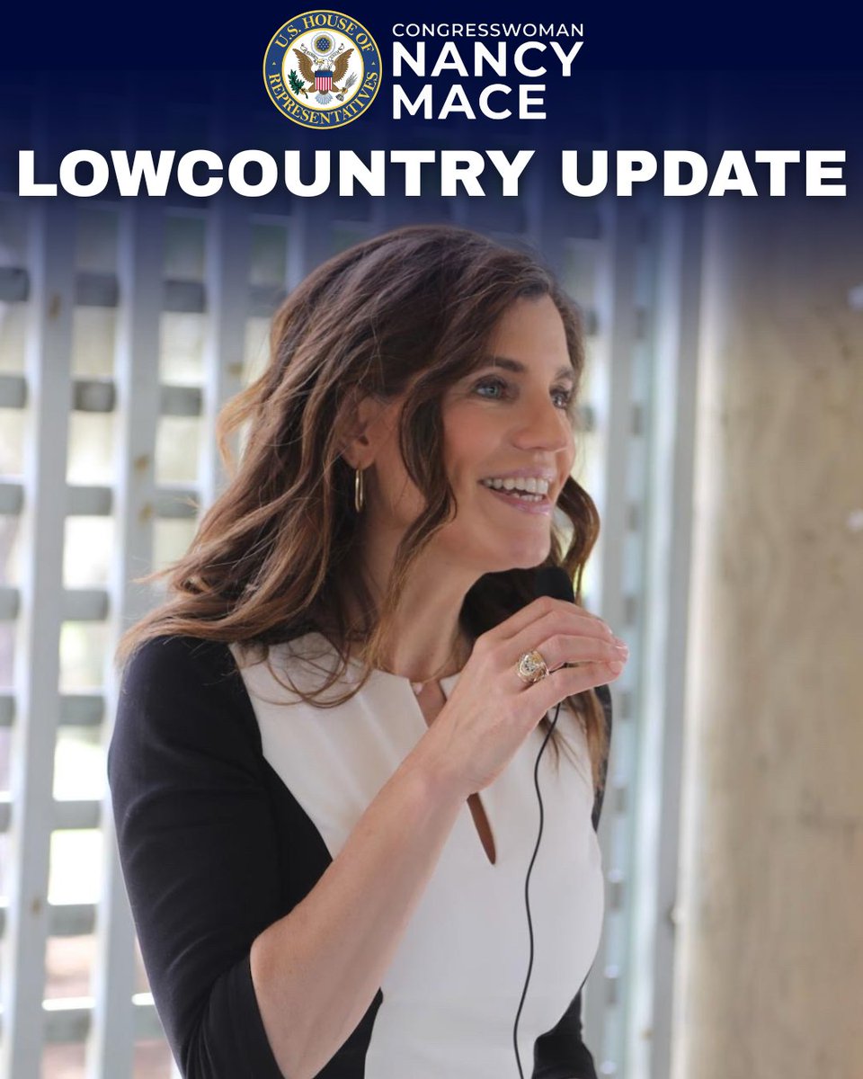 RepNancyMace's tweet photo. LOWCOUNTRY UPDATE
Weekly Report from Congresswoman Nancy Mace

CONSTITUENT SERVICES
Our casework team is managing 442 active cases and has now returned $41,438,078 directly to constituents. A $28,900 increase from last week alone.

IN THE DISTRICT:
Our team completed 28 events, meetings, ribbon cuttings, and site visits across the district this week, including:
➡️ Seafields Meeting
➡️ USCB Director of Veteran Affairs Meeting
➡️ Lowcountry Food Bank Open House
➡️ Mayor Phillips of Port Royal Meeting
➡️ NYPD 10-13 Club & USCG 9/11 Memorial Stair Climb
➡️ Town of Bluffton 9/11 Memorial Service
➡️ Superintendent Rodriguez Meeting
➡️ One Million Cups Meeting
➡️ Palmetto Hope Network Meeting
➡️ 9/11 Meal Packing Volunteering

FEDERAL FUNDING & LOCAL PROJECTS
City of North Charleston: We wrote a letter of support for the city's PROTECT grant application through the USDOT. The project will address recurring flooding and stormwater discharge capacity in the Chicora Basin. A critical network supporting port operations, commercial trucking, military operations, and manufacturing across the region.

PROTECT Grant Outreach: We reached out to every county and municipality in SC01 on the USDOT's PROTECT program, offering letters of support, flagging deadlines, and connecting local leaders directly with USDOT as needed.

Awendaw Municipal Improvements: We are supporting Awendaw's municipal improvement project, which will upgrade the town's playground. Town hall is currently closed after hours, weekends, and holidays, and the only facility on-site is a porta-potty. There is nowhere for a parent to change a child's diaper. We're working to fix it.

South Carolina STRONG.