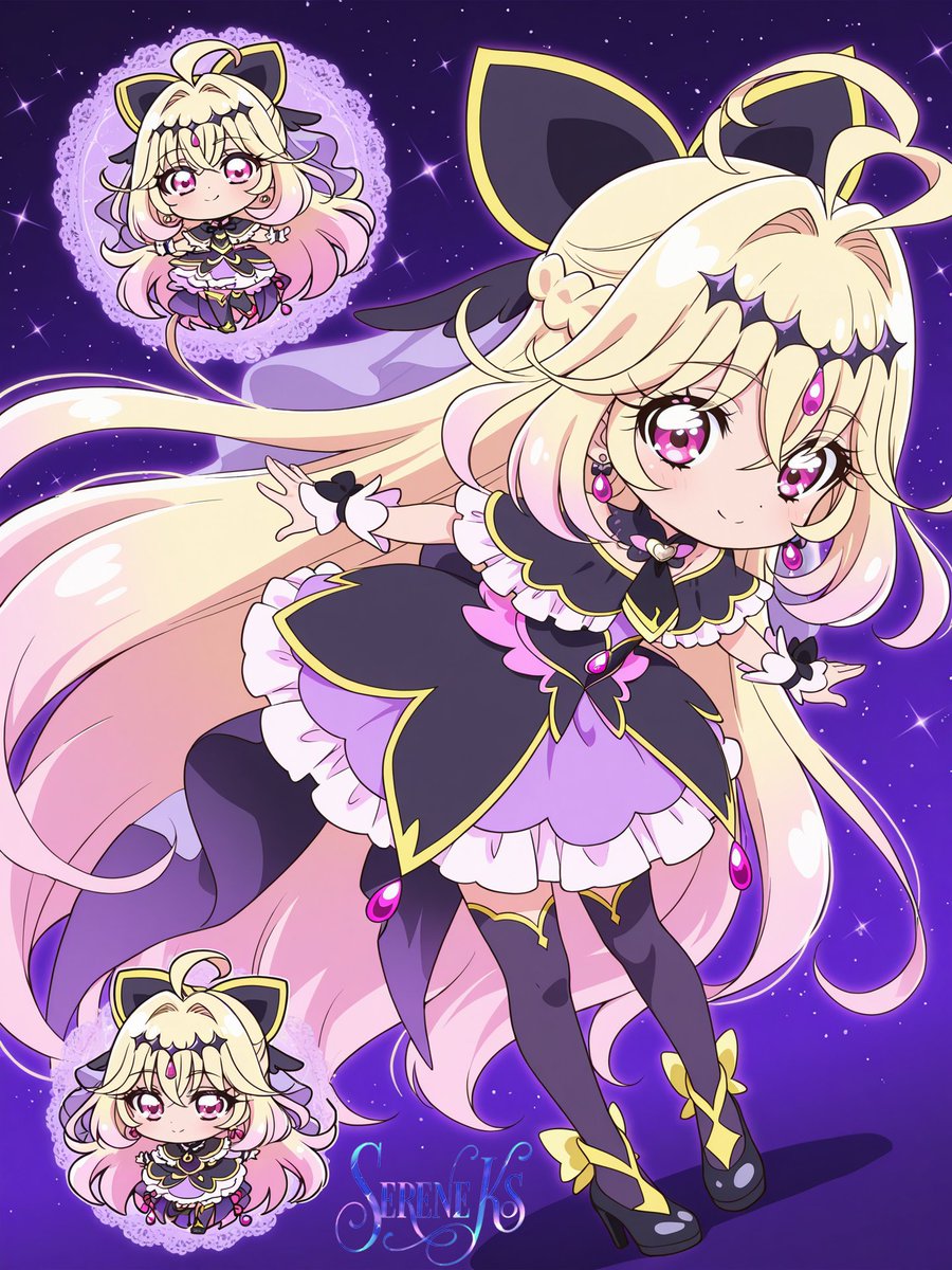 precure_idol's tweet photo. Chan Luluka Chibi arcana shadow black #precure #aiイラスト ABC sfw https://t.co/M6A3rnCtyt