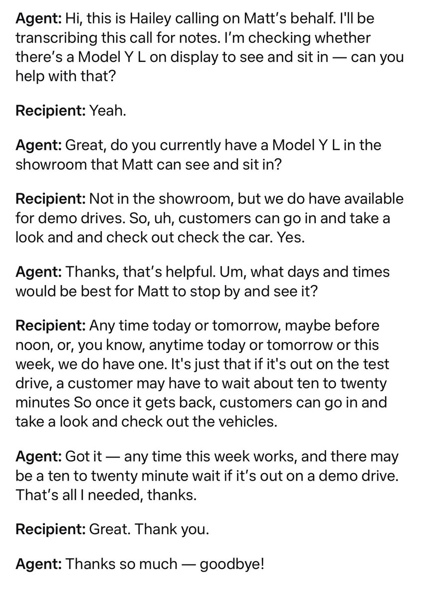 Muse called Tesla to check Model YL availability