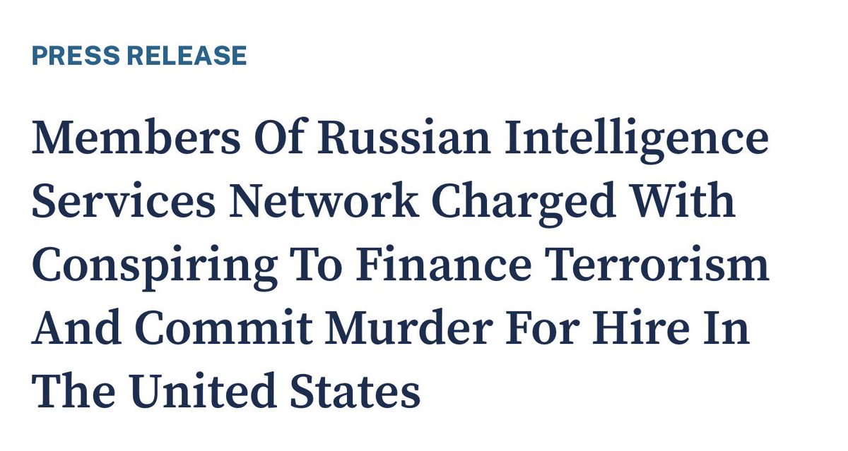 michaeldweiss's tweet photo. The New York Southern District unseals a grand jury indictment against five people part of a Russian intelligence network who enlisted Americans and US residents to commit murder on US soil and to conduct terrorist attacks in Lithuania, Poland and Czechia. https://t.co/NluM4oV9hy https://t.co/6apCKCBo6W