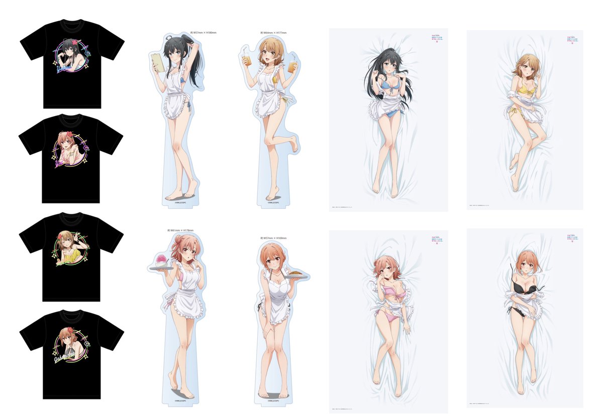 AnimeStore_jp's tweet photo. 『やはり俺の青春ラブコメはまちがっている。完』より、水着＆海の家Ver.の新作グッズが登場！

雪ノ下雪乃、由比ヶ浜結衣、一色いろは、由比ヶ浜母の描き下ろしイラストを使用したアイテムを多数ラインナップ！
#俺ガイル ファン必見のおすすめ商品です🏖️💕✨

詳細はこちら
https://t.co/0nmcrBB5bZ https://t.co/I1No1crh6c