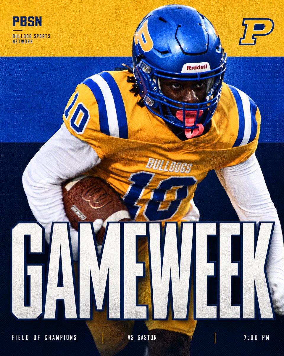 PHSBulldogMedia's tweet photo. π GAME WEEK | PIEDMONT VS. GASTON
The Bulldogs are back home Friday night for region action against Gaston.
π
Friday, 09/18
π 7:00 PM
π Field of Champions
#GoDogs #PBSN https://t.co/670bKyaWT8