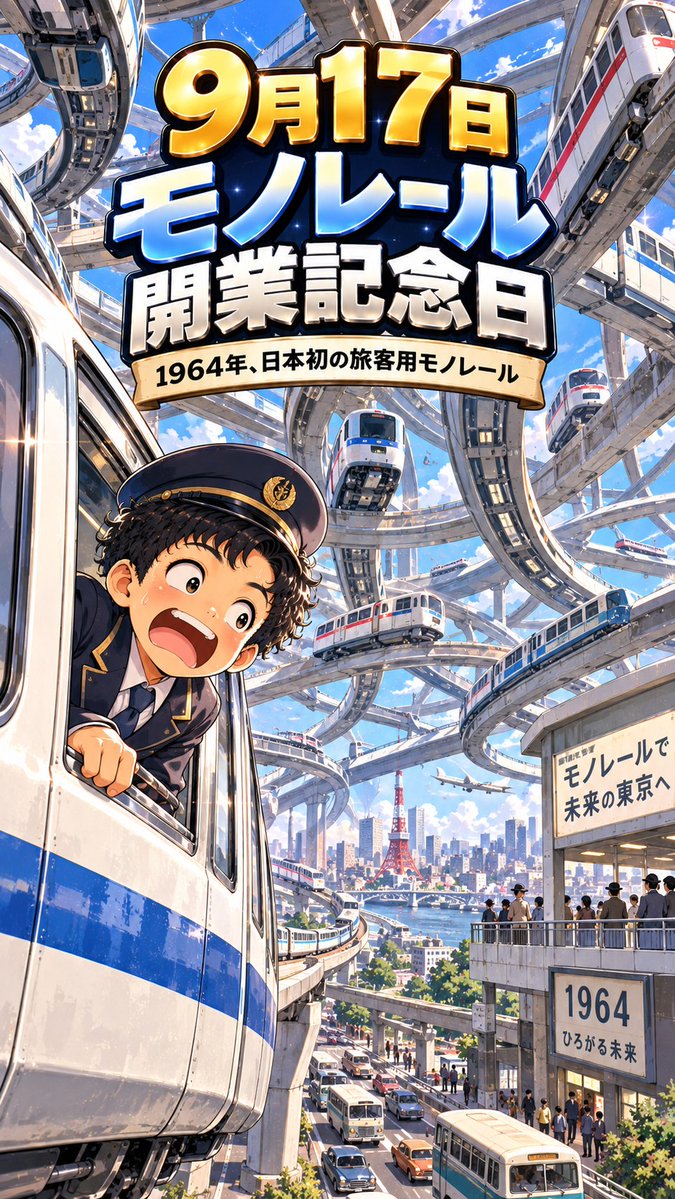 ceeecf's tweet photo. おはようございます🚝

今日9月17日は「モノレール開業記念日」
1964年のこの日、浜松町〜羽田空港間に日本初の旅客用モノレールが開業したことに由来します。
東京オリンピックに合わせて作られた路線が、60年経った今も現役。
インフラって、作った時より「続いた年数」で価値が決まるんですよね🛤️

資産も、長く走り続けられる形にしておきたいところです📈
#朝活 #モノレール開業記念日 #投資 #資産形成