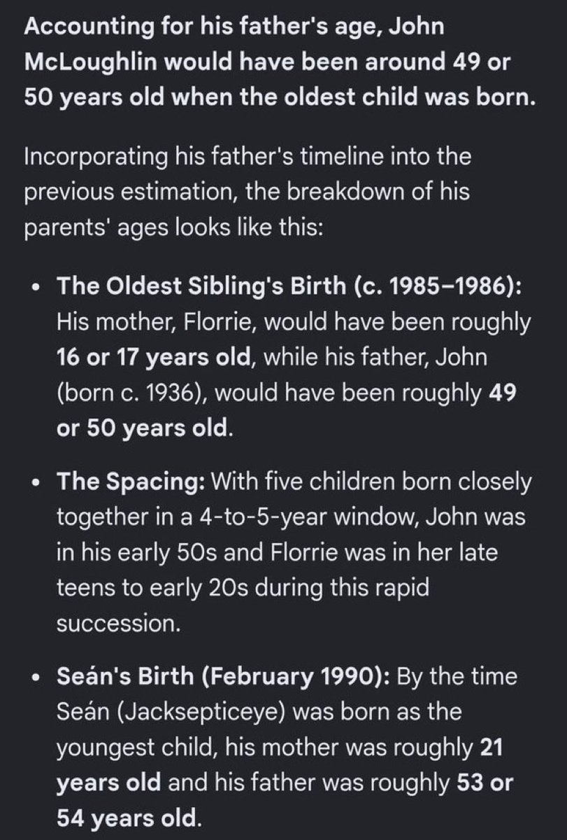 faustianwigger's tweet photo. Hey @Jacksepticeye, why have you never addressed the fact that your dad was a pedophile who impregnated a 16 year old when he was 50? https://t.co/hXChsZ1lZk
