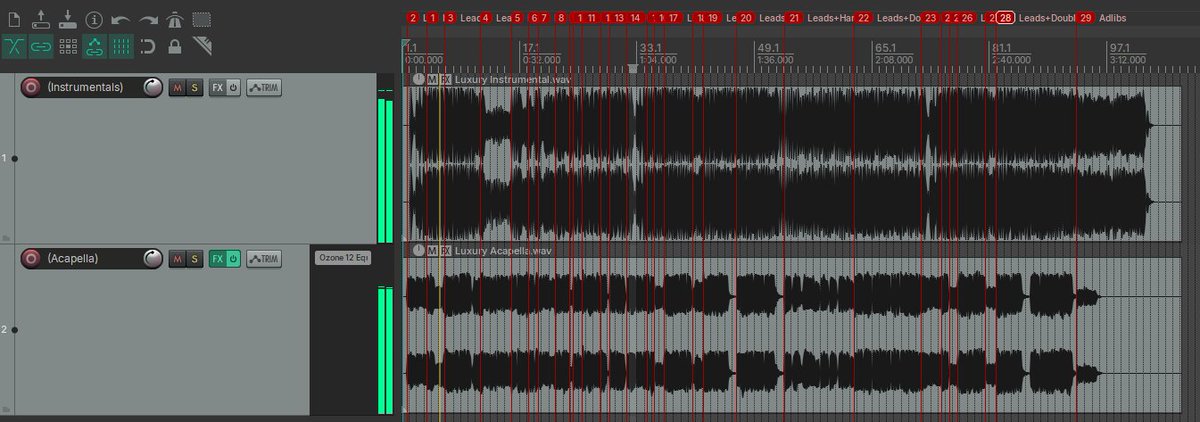 HeyItsRaffe's tweet photo. I'm trying to understand when I'm supposed to use leads, doubles, harmonies, and adlibs

So I decided to take one of the songs I want to cover: (Alohaii - Luxury (feat. vally.exe), and split it up while looking for each usage.

AND OH MY GOD, THE ACAPELLA IS A GOD SEND FOR THIS! https://t.co/qGPhkldbH4