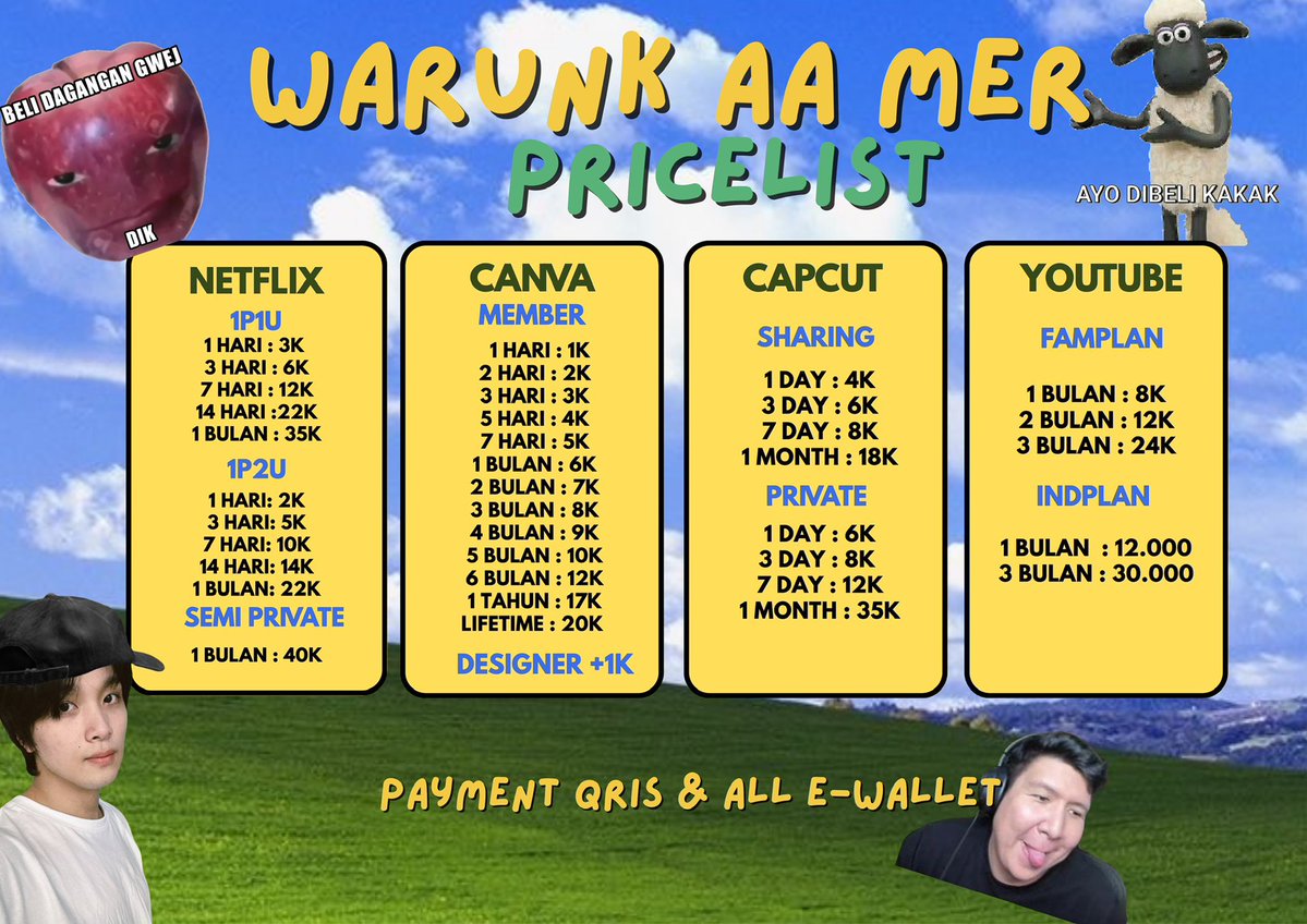 aydinliq91's tweet photo. warunk aa open ya

fast di wa
📞https://t.co/O7ZaCxPmnf

ready all app ya netflix , canva , capcut , youtube , chatgpt , viu , disney , meitu , hbo , dan banyak lainnya 👍🏿
#zonauang #zonajajan wts wtb https://t.co/sAtOrI3oeK